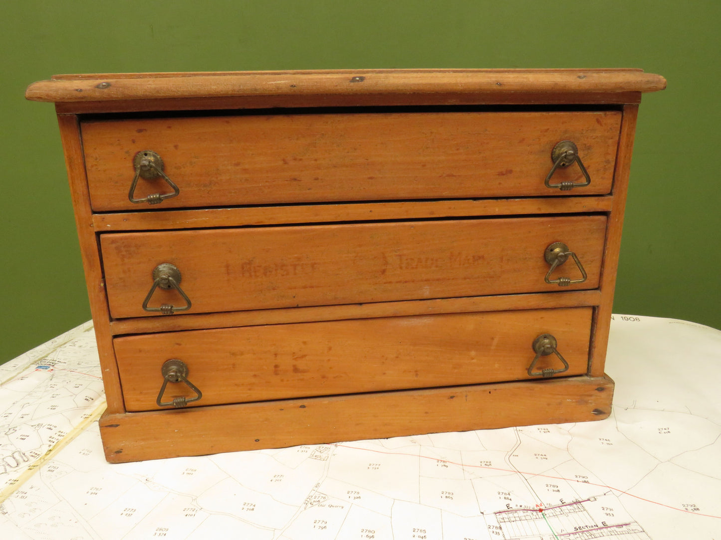 Vintage Table Top Haberdashery chest for cotton reels