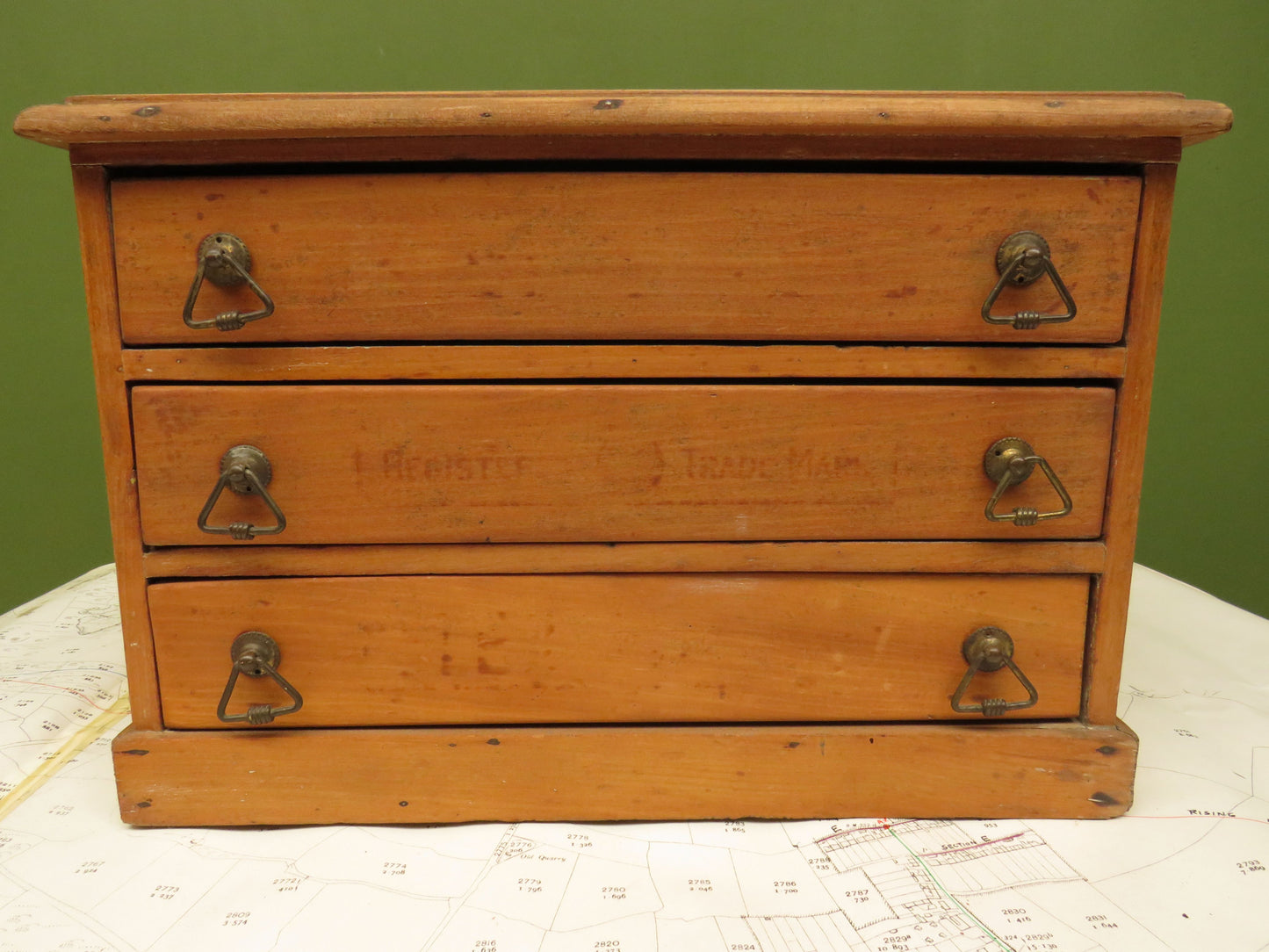 Vintage Table Top Haberdashery chest for cotton reels