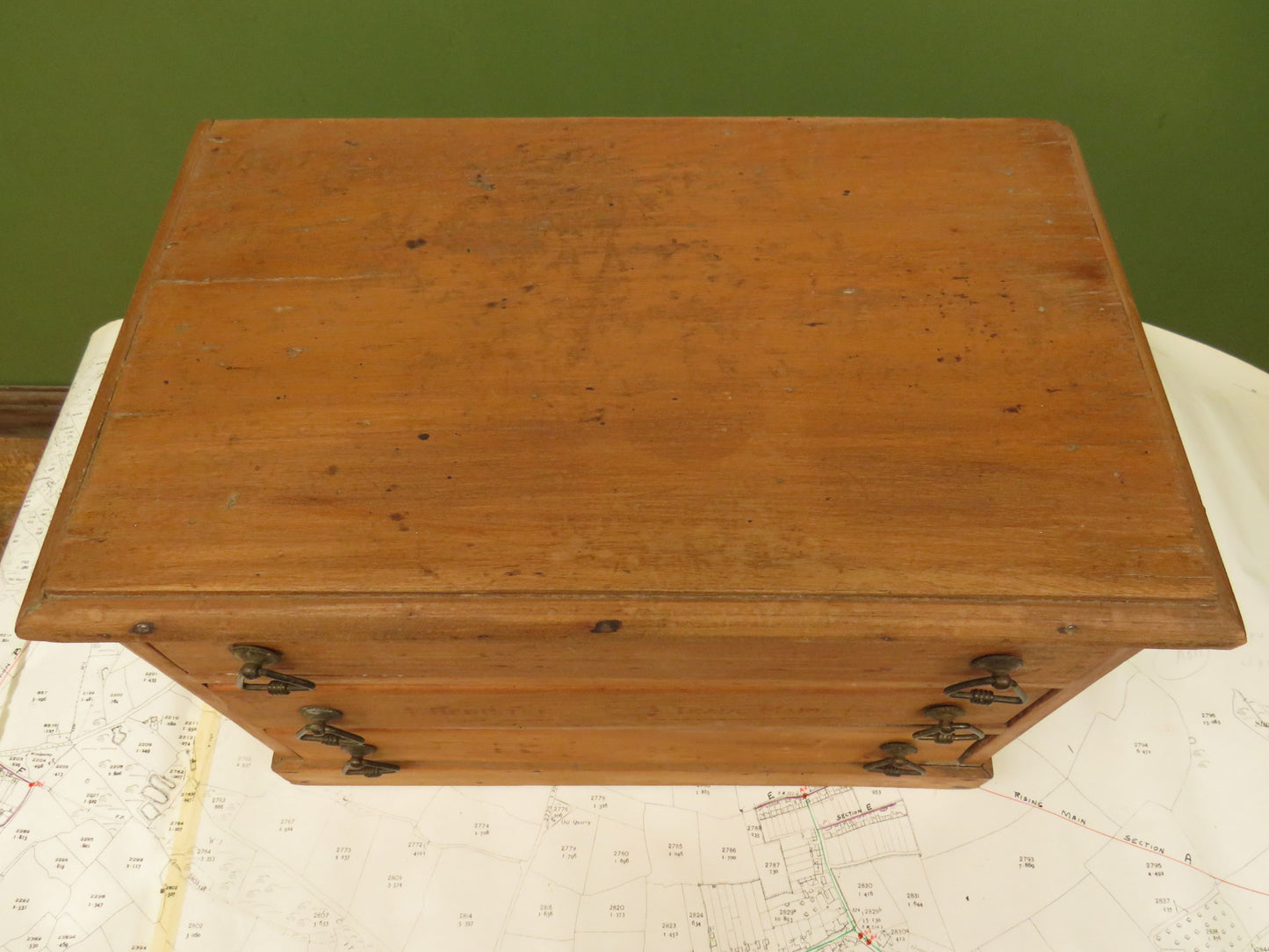 Vintage Table Top Haberdashery chest for cotton reels