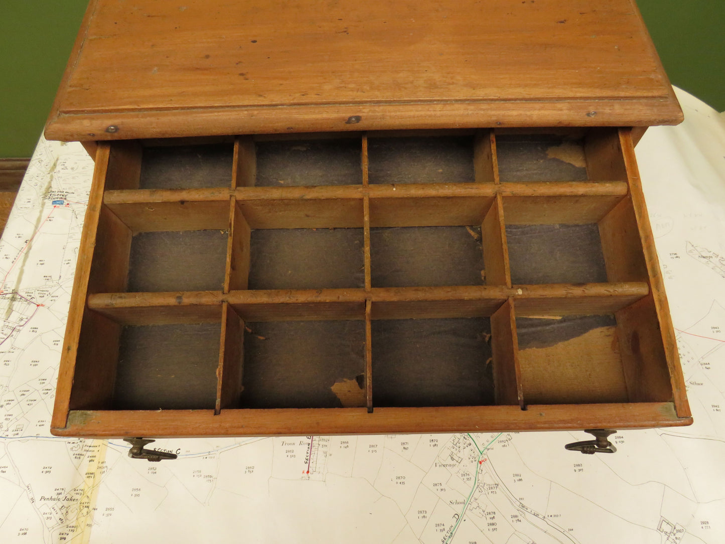 Vintage Table Top Haberdashery chest for cotton reels