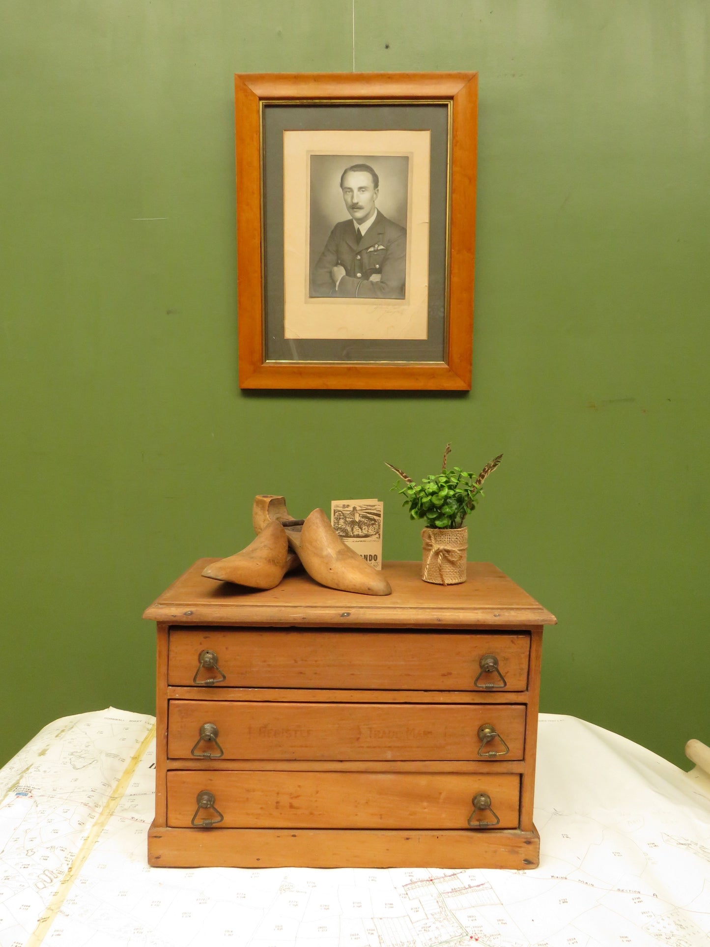 Vintage Table Top Haberdashery chest for cotton reels