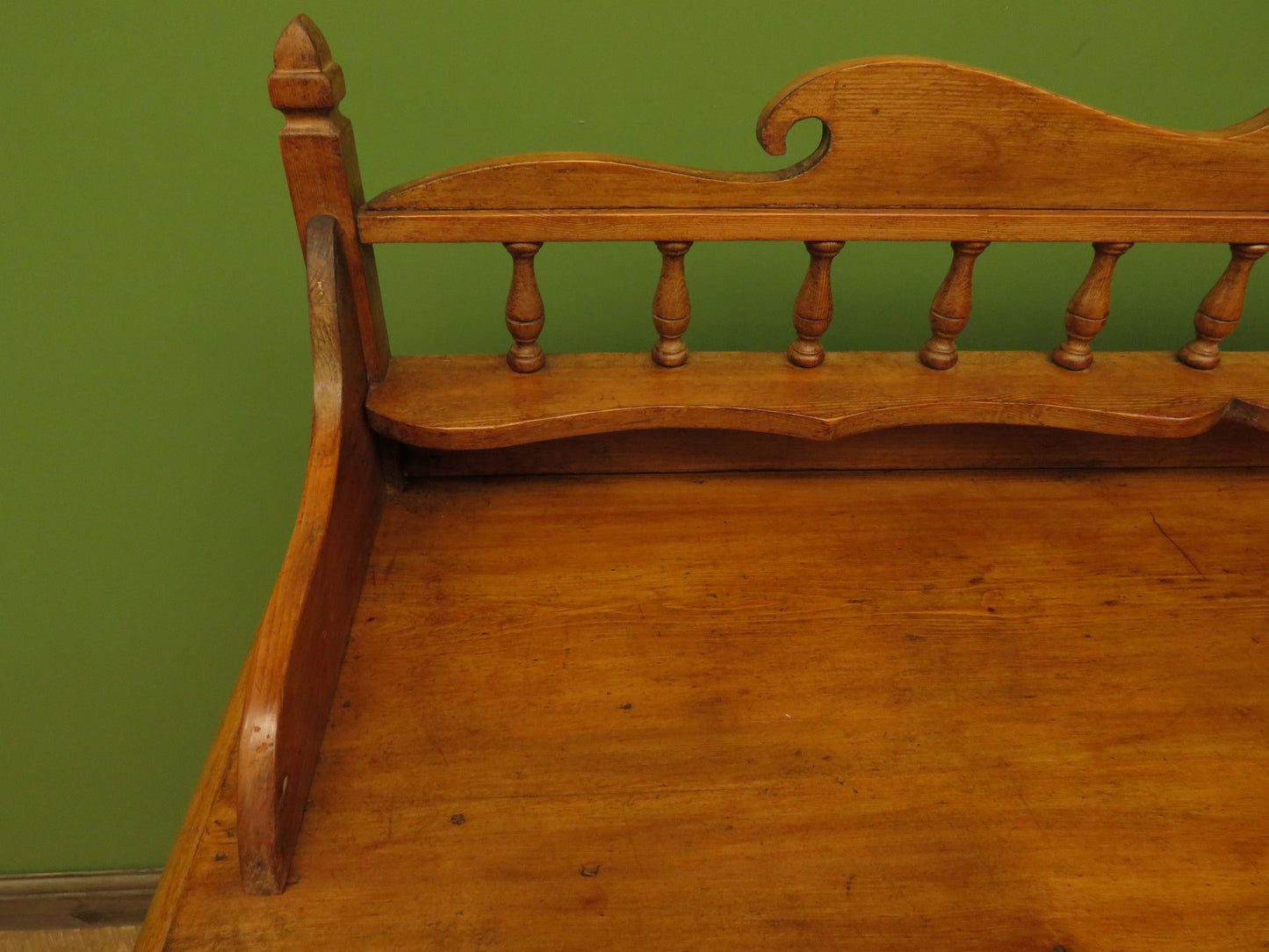 Victorian Pine Cupboard Server with galleried Top