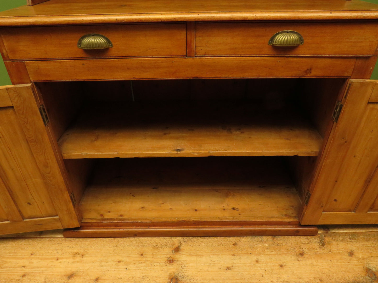 Victorian Pine Cupboard Server with galleried Top