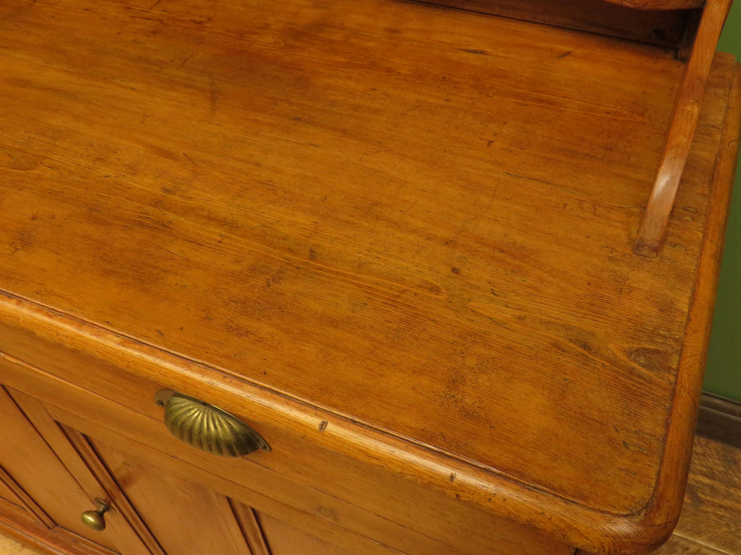 Victorian Pine Cupboard Server with galleried Top