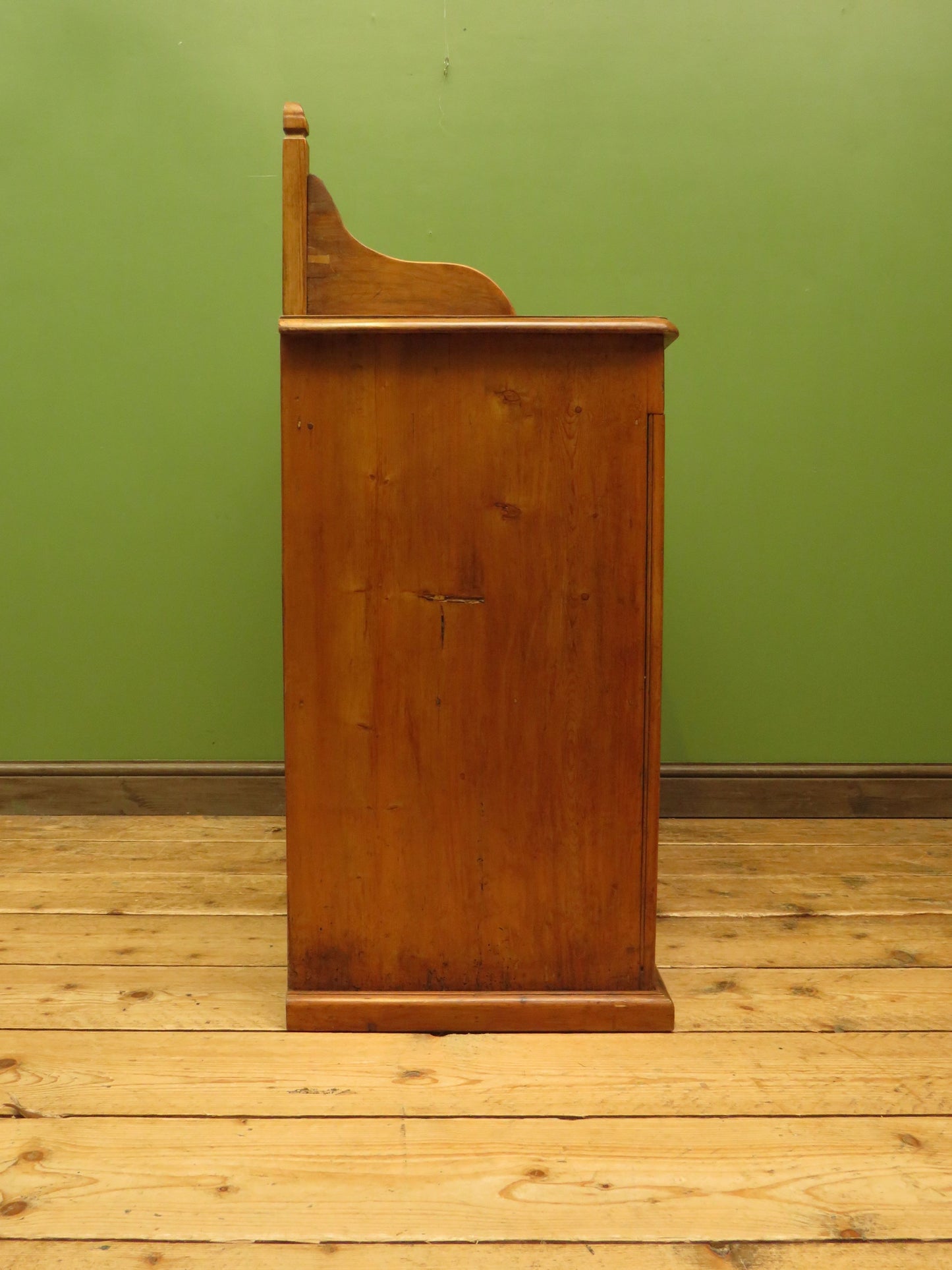 Victorian Pine Cupboard Server with galleried Top