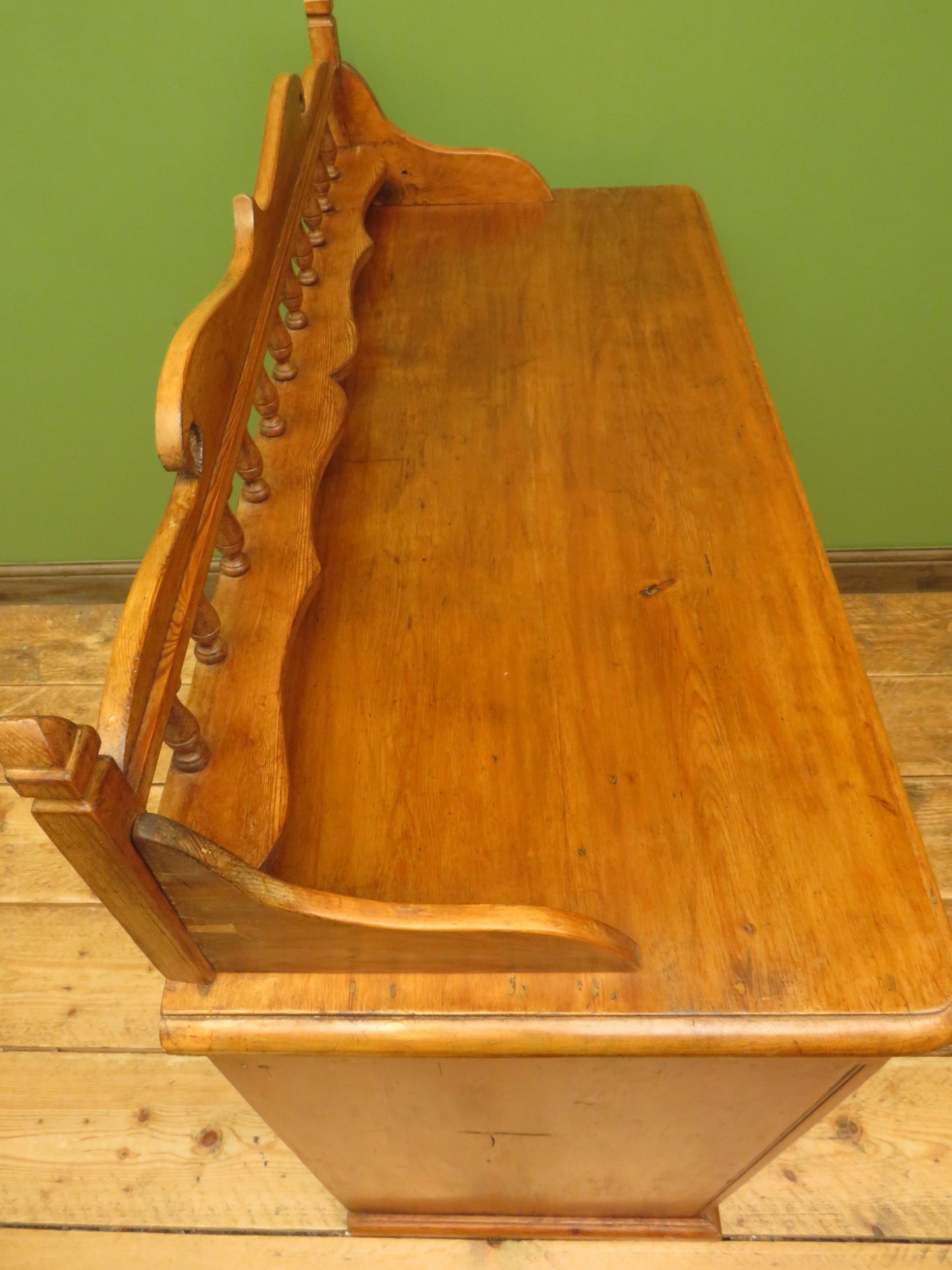 Victorian Pine Cupboard Server with galleried Top