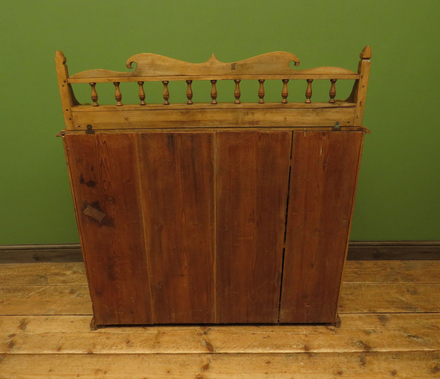 Victorian Pine Cupboard Server with galleried Top