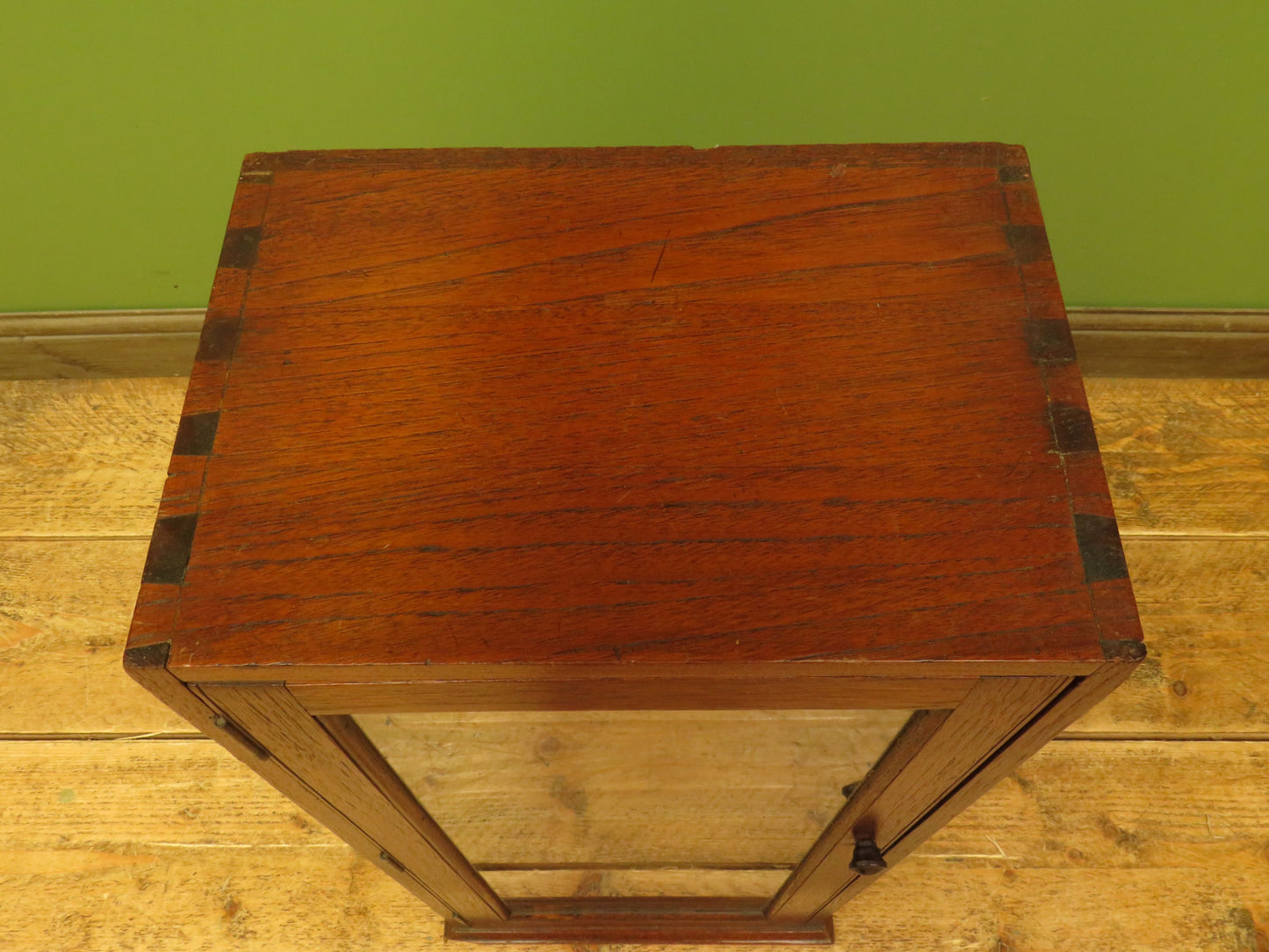 Small Antique Shop Display Cabinet with Mirrored Back