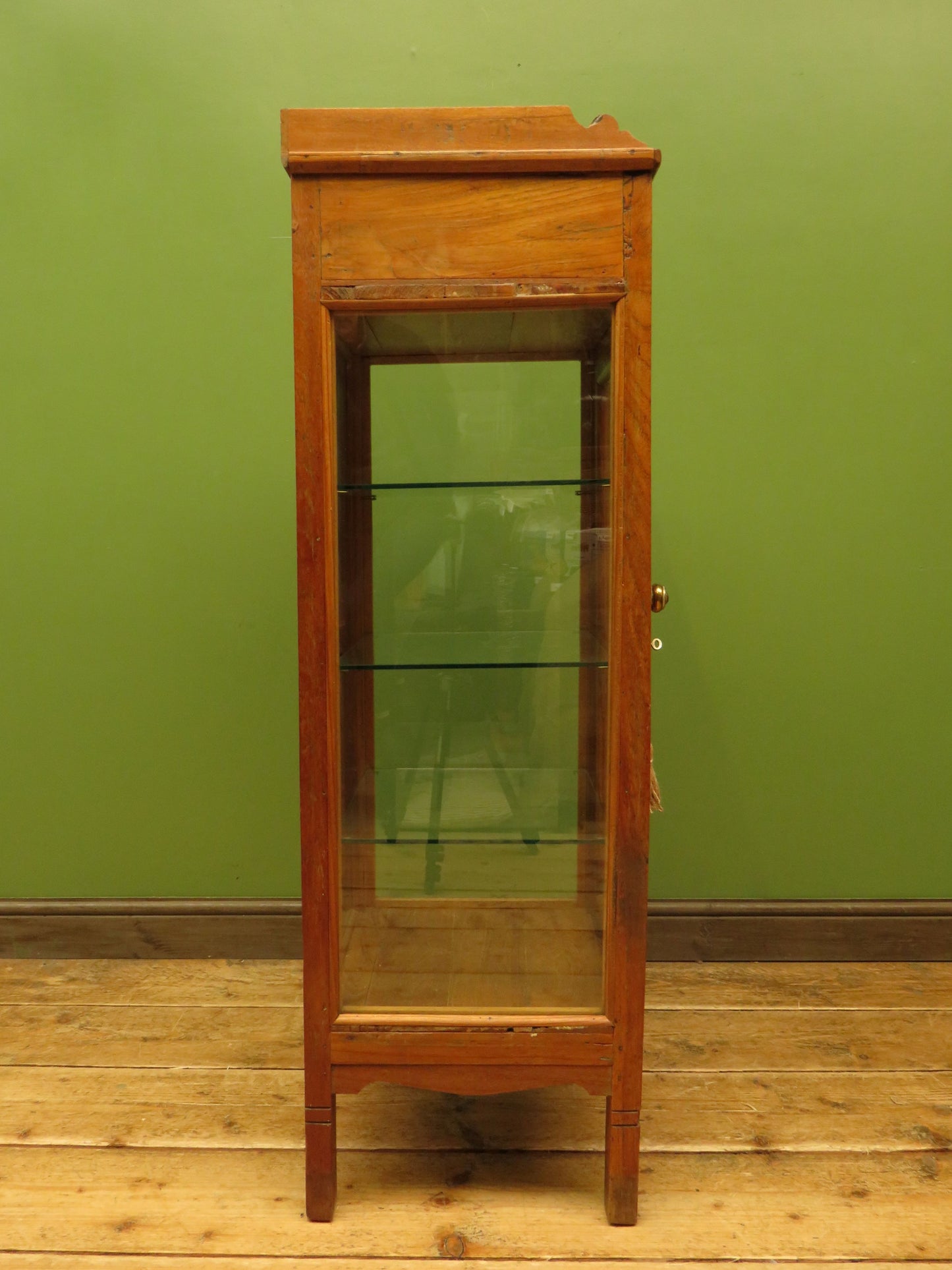 Antique Vitrine Display Cabinet with mirrored back and glass shelves