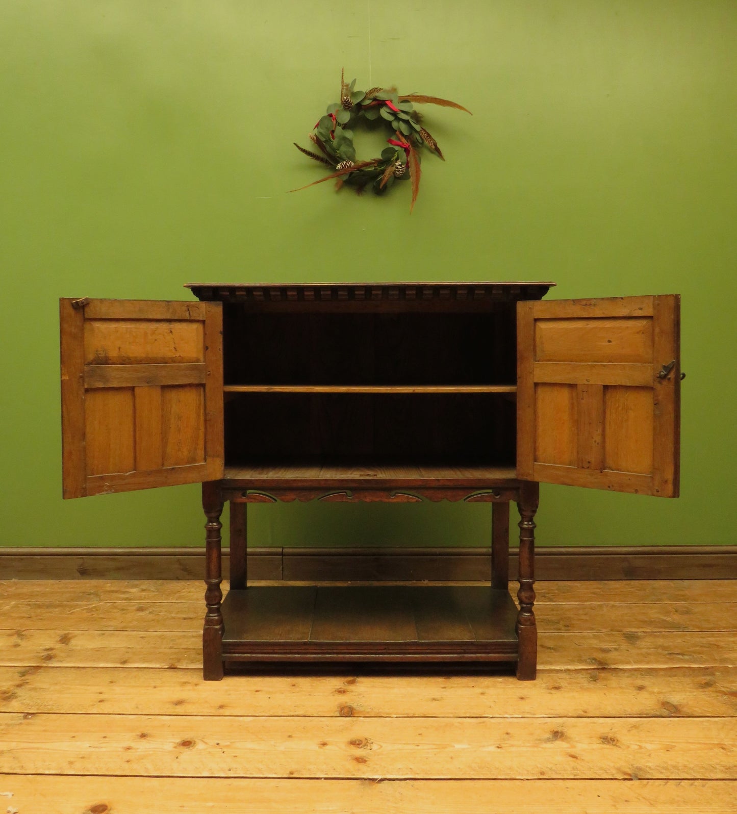 Ipswich Oak style Livery Cupboard by Alfred Allen of Birmingham