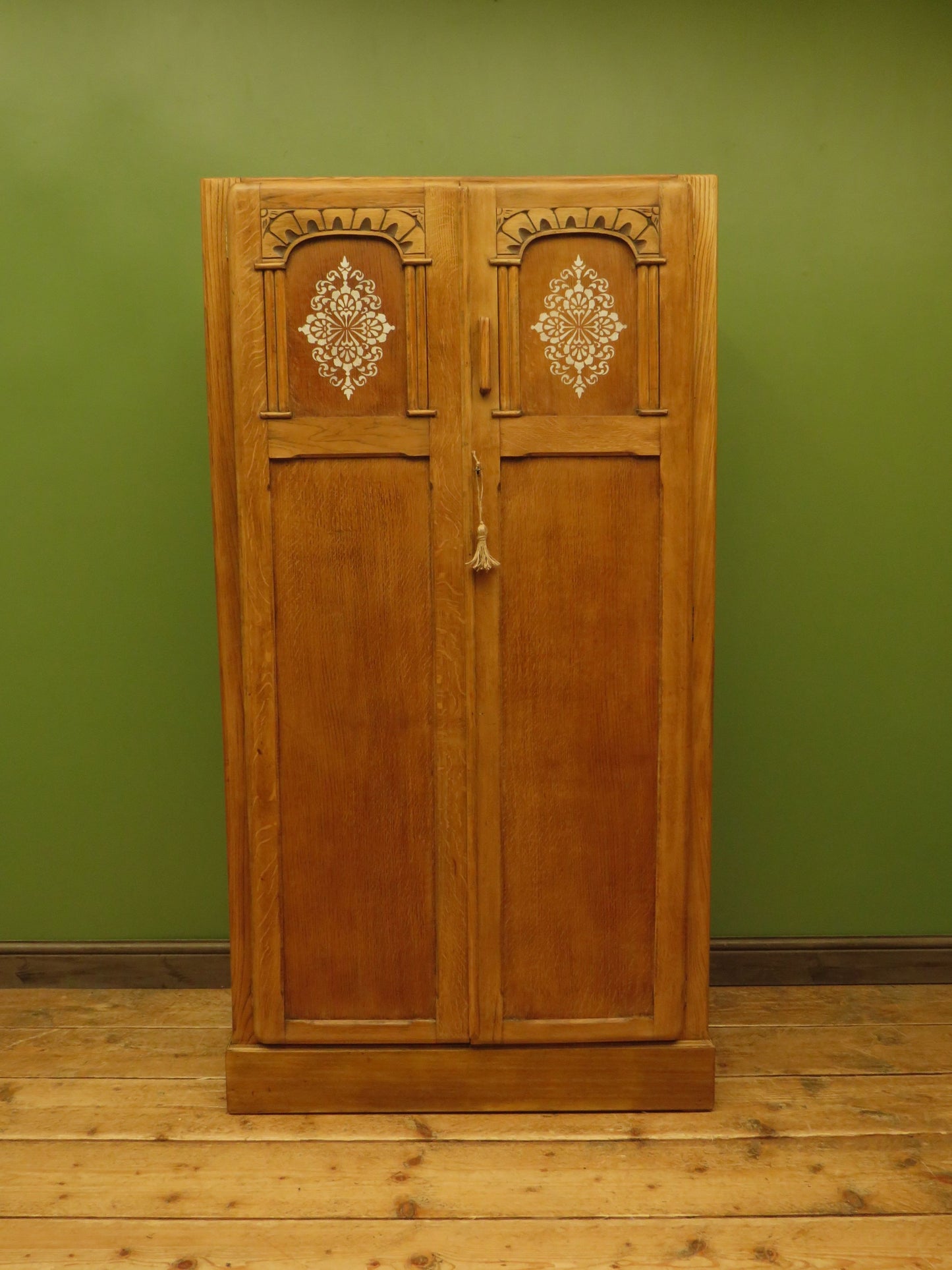 Scandi Boho Small Vintage Oak Wardrobe
