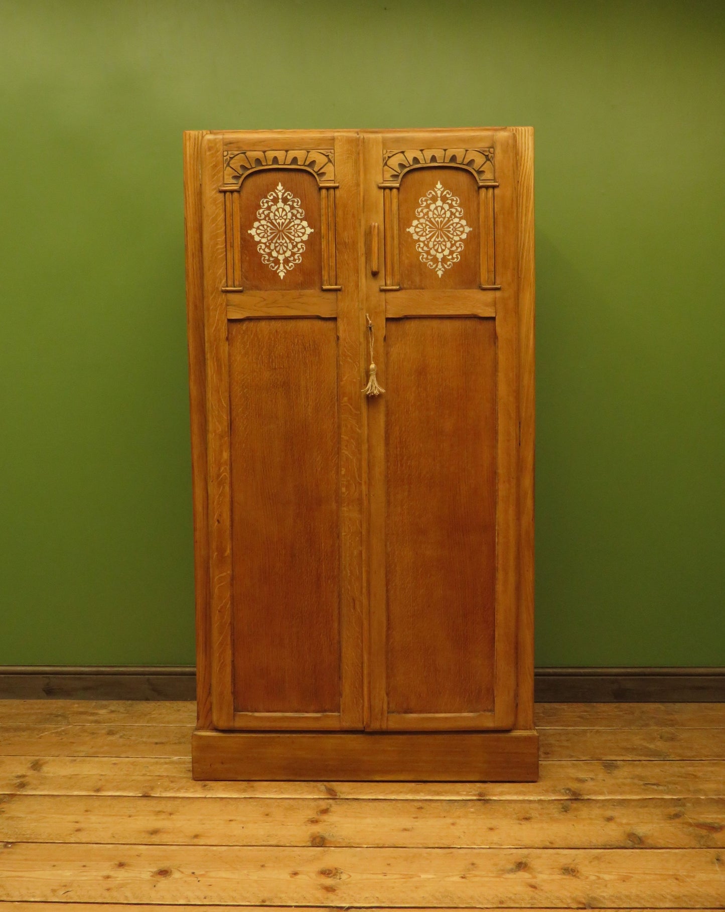 Scandi Boho Small Vintage Oak Wardrobe