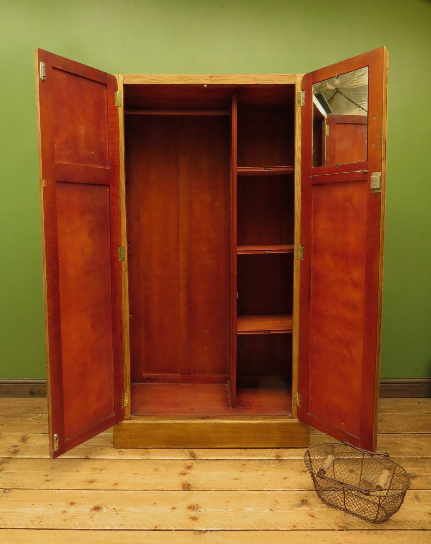 Scandi Boho Small Vintage Oak Wardrobe