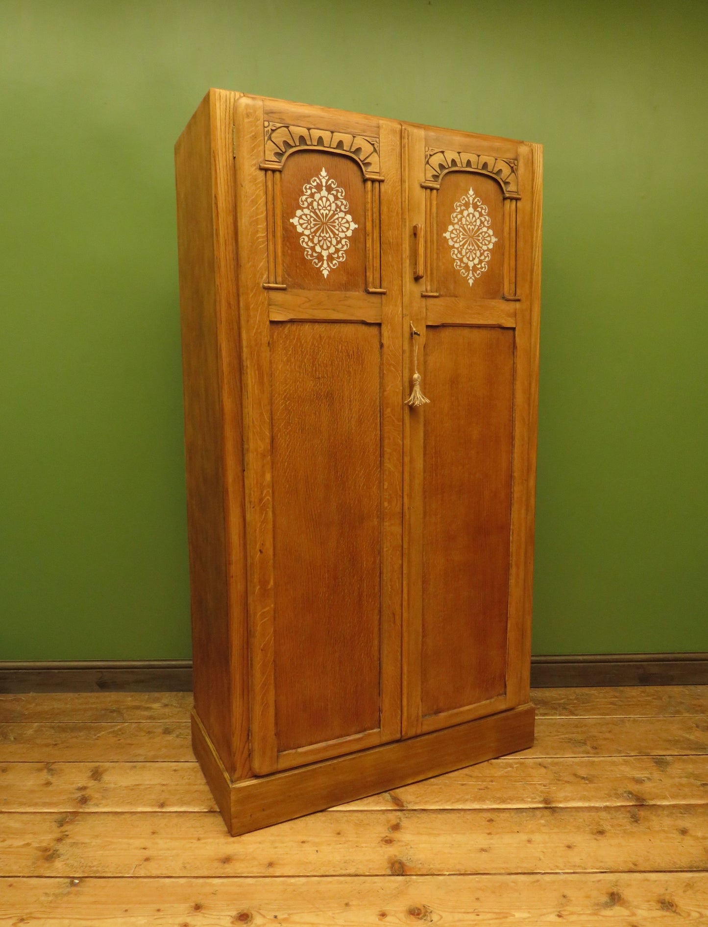 Scandi Boho Small Vintage Oak Wardrobe