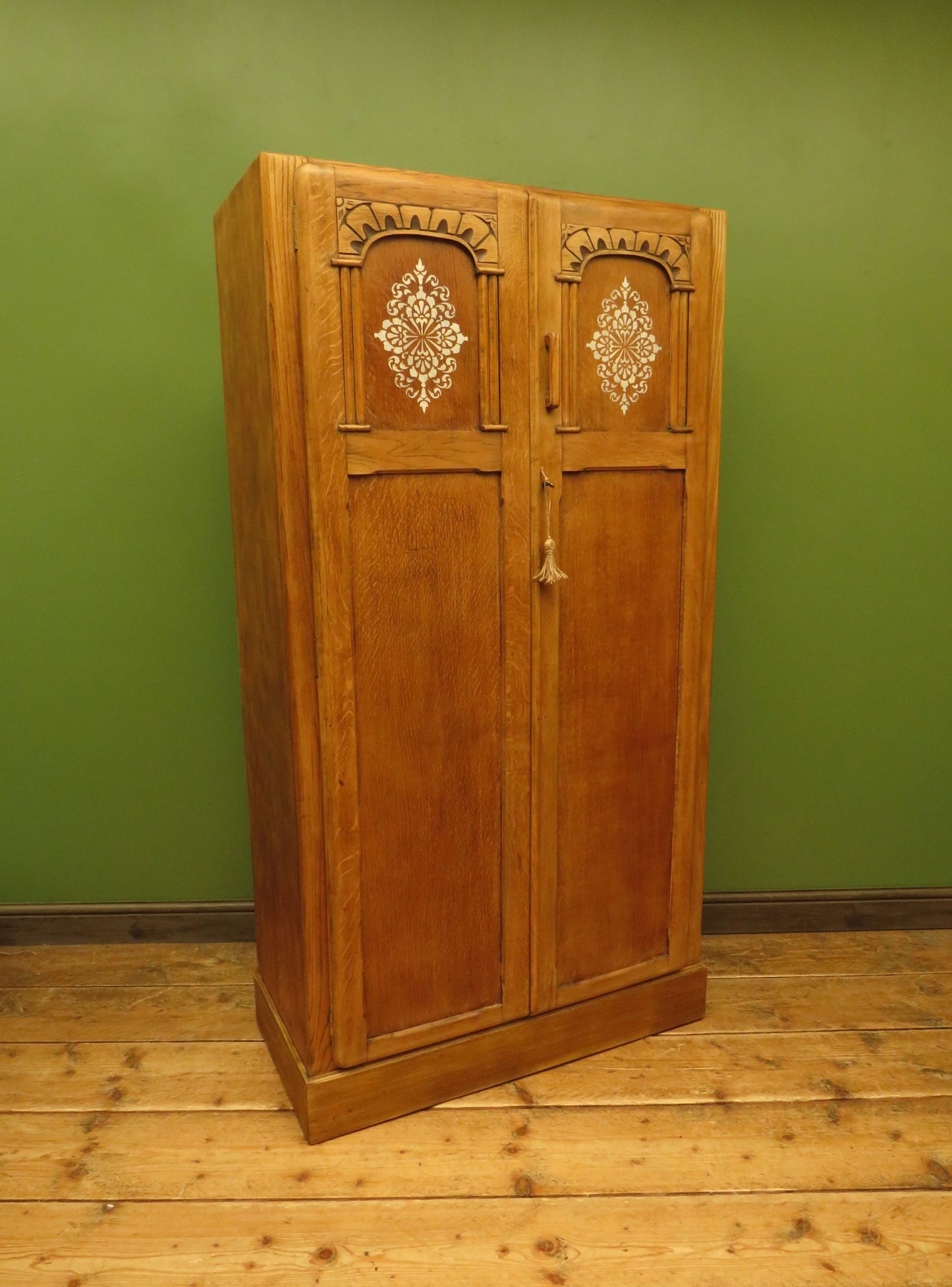 Scandi Boho Small Vintage Oak Wardrobe