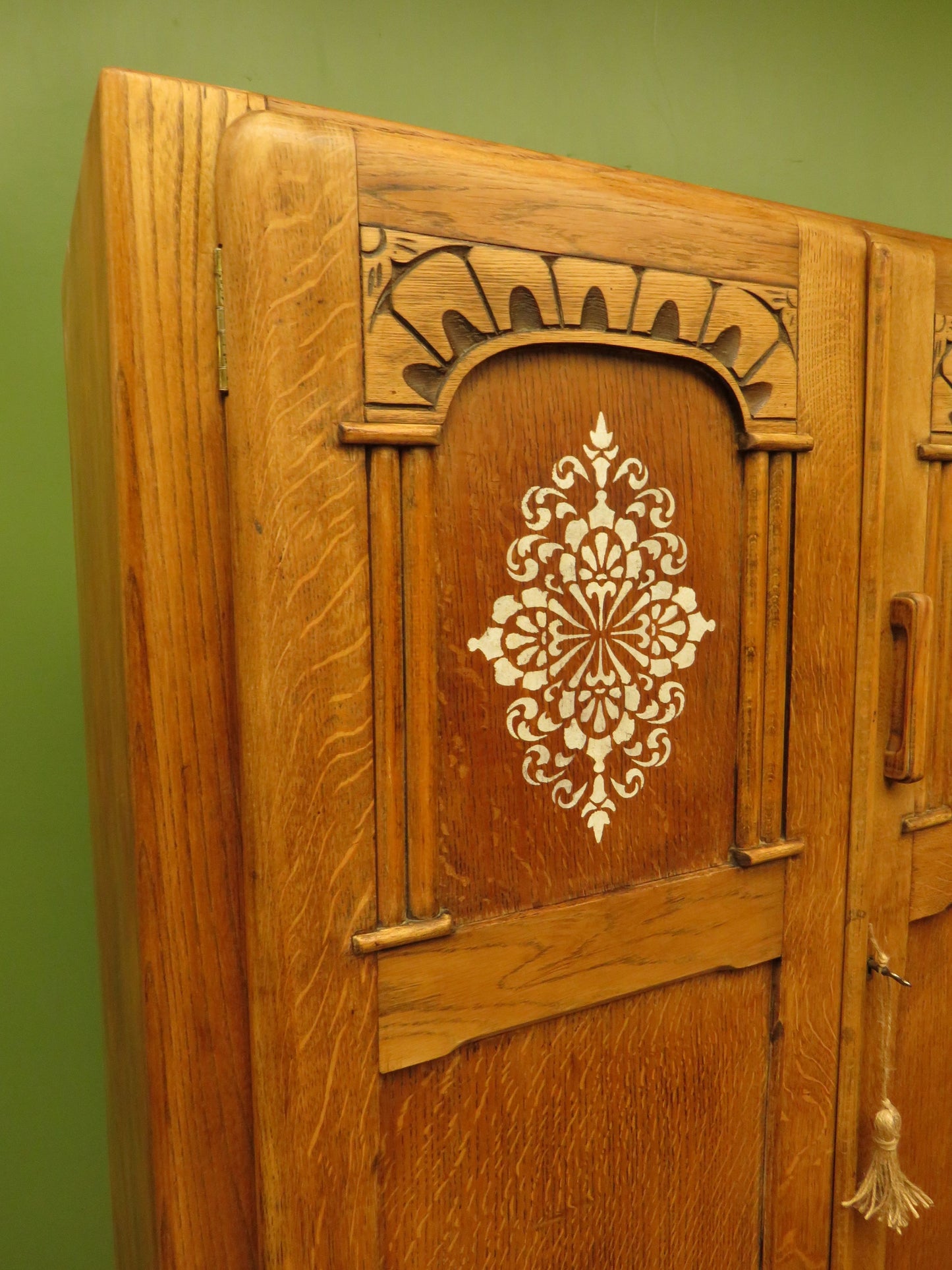 Scandi Boho Small Vintage Oak Wardrobe