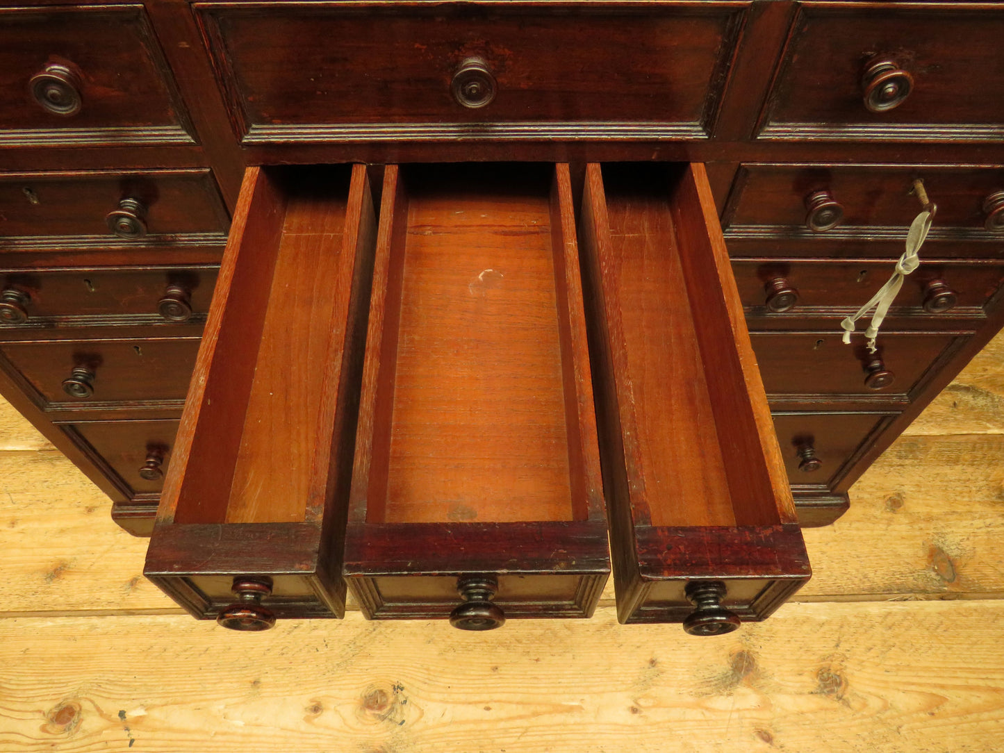 Victorian Mahogany Dentists Kneehole Work Chest With Opaque Glass Top