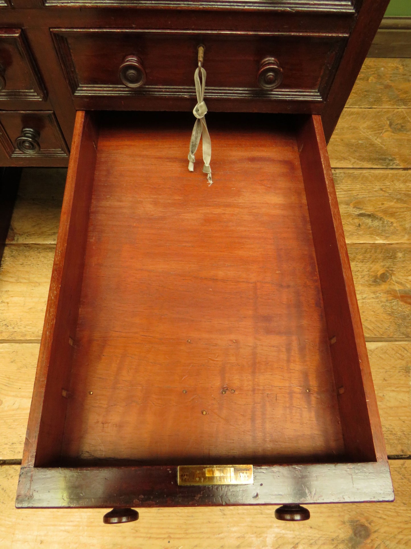 Victorian Mahogany Dentists Kneehole Work Chest With Opaque Glass Top