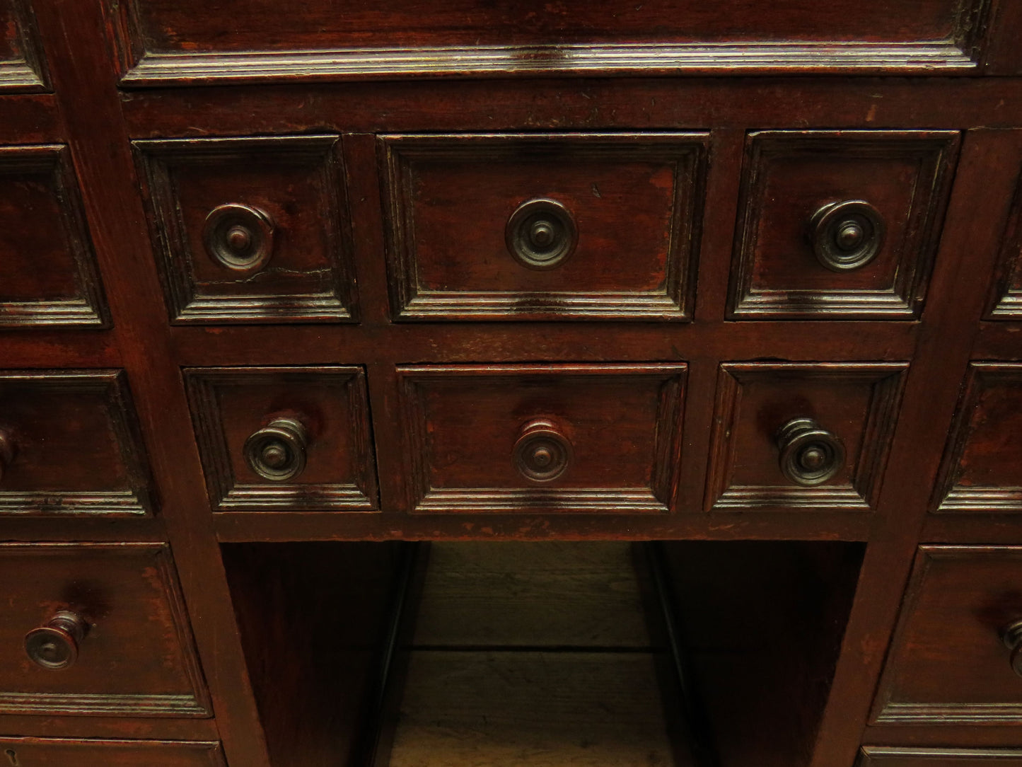 Victorian Mahogany Dentists Kneehole Work Chest With Opaque Glass Top