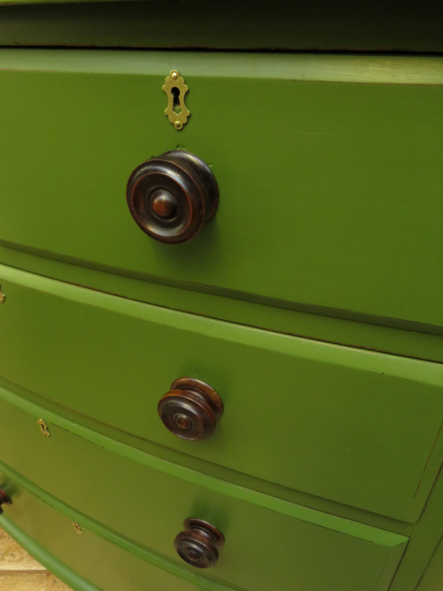 Antique Green Bow Chest of Drawers