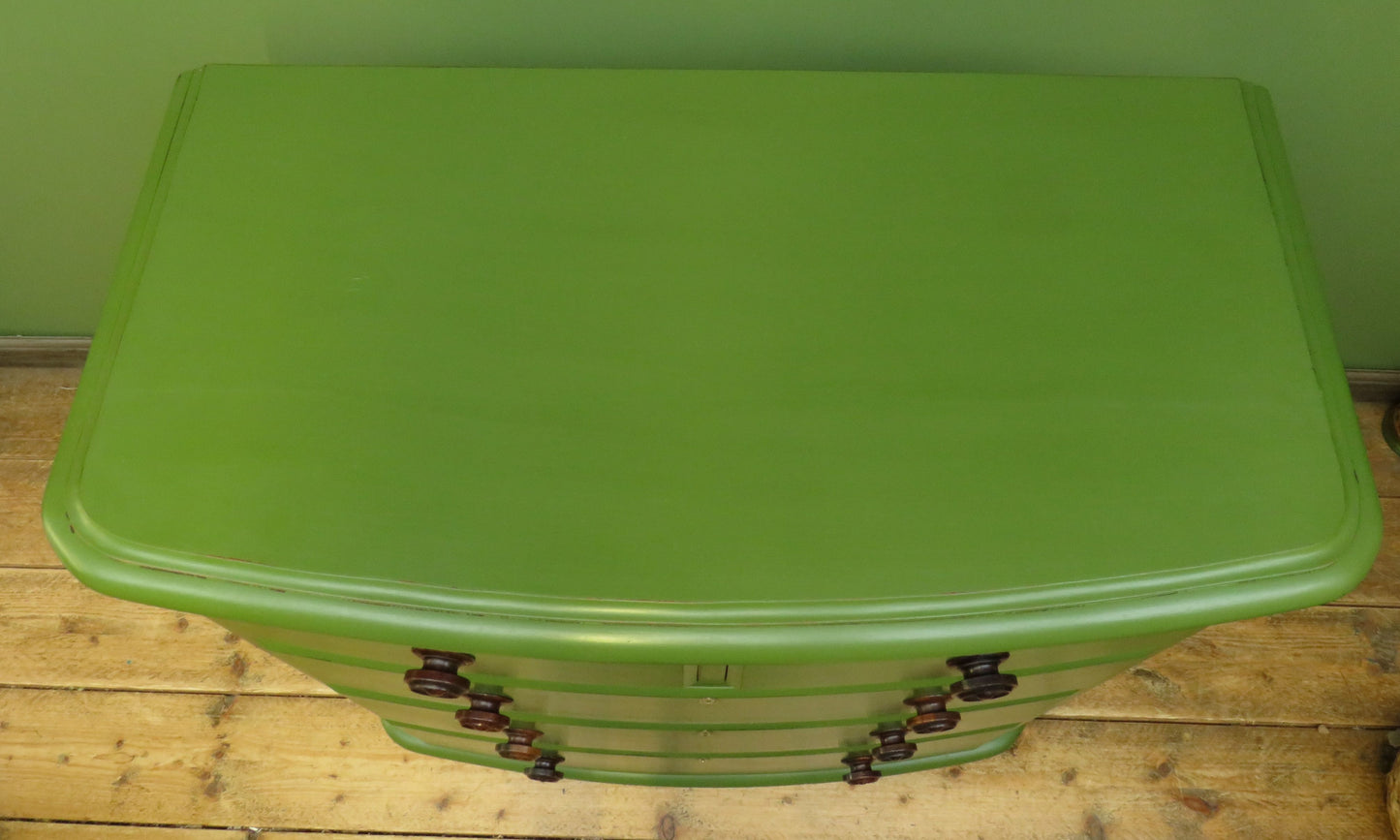 Antique Green Bow Chest of Drawers