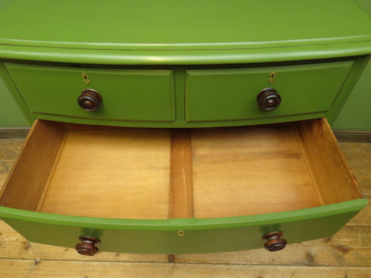 Antique Green Bow Chest of Drawers