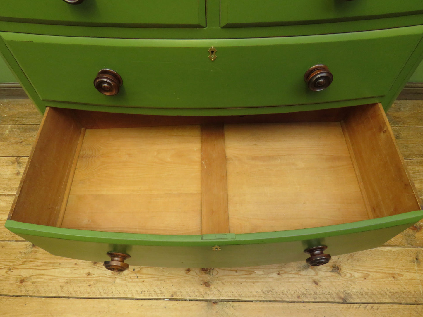 Antique Green Bow Chest of Drawers