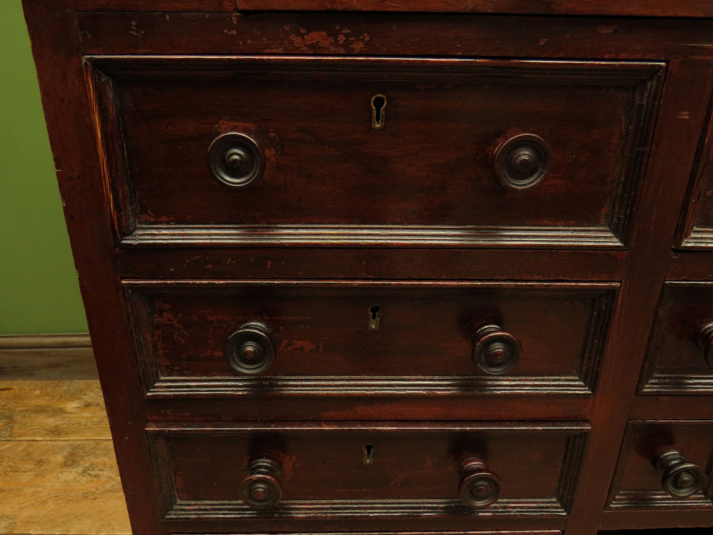 Victorian Mahogany Dentists Kneehole Work Chest With Opaque Glass Top