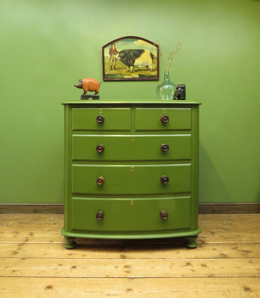 Antique Green Bow Chest of Drawers