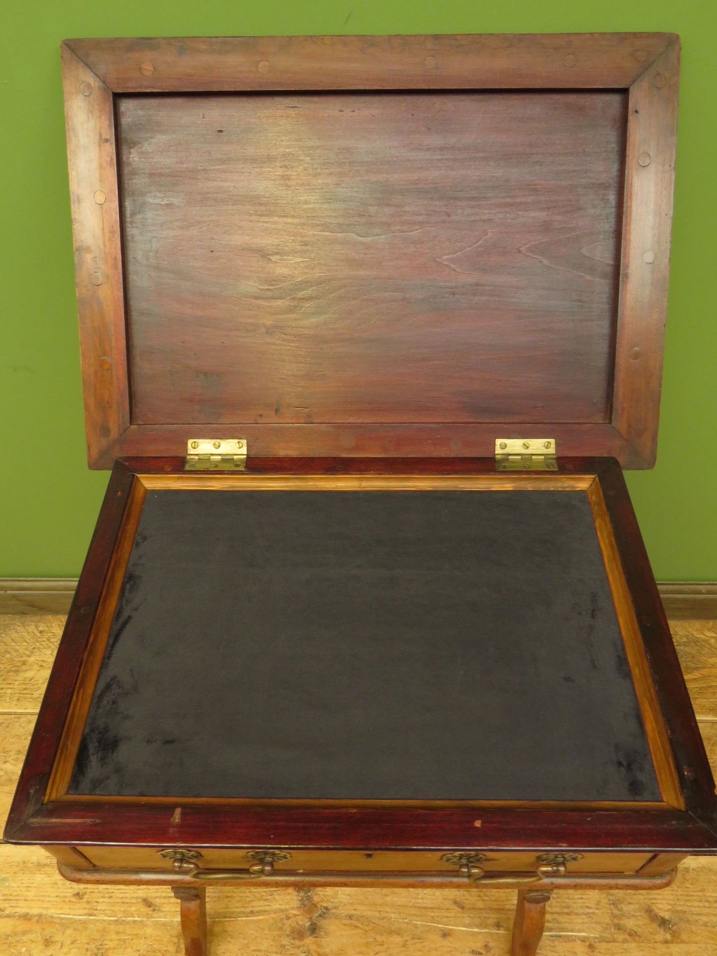 Trinity House Style Work Table with Inlaid Ship & signature H.Larsen, 1911