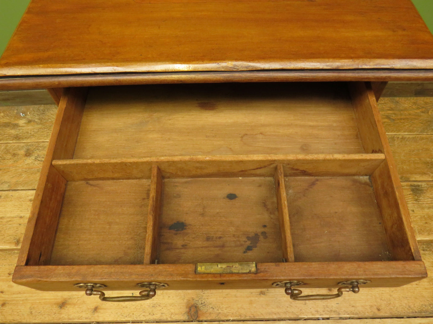 Trinity House Style Work Table with Inlaid Ship & signature H.Larsen, 1911