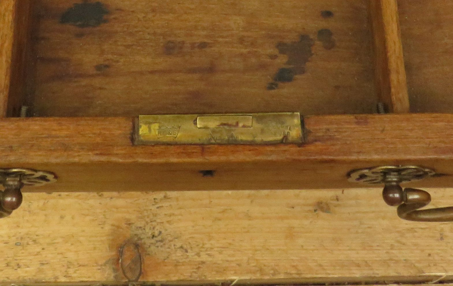 Trinity House Style Work Table with Inlaid Ship & signature H.Larsen, 1911