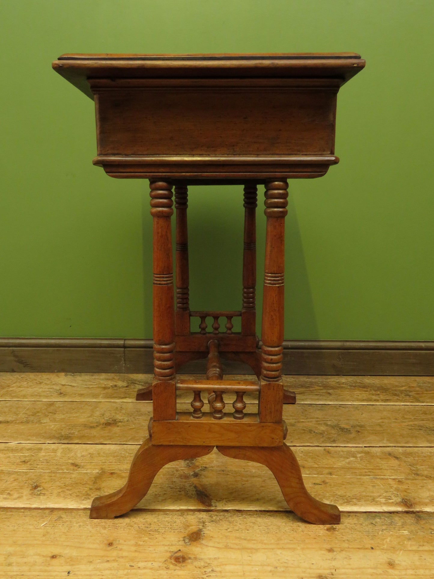 Trinity House Style Work Table with Inlaid Ship & signature H.Larsen, 1911