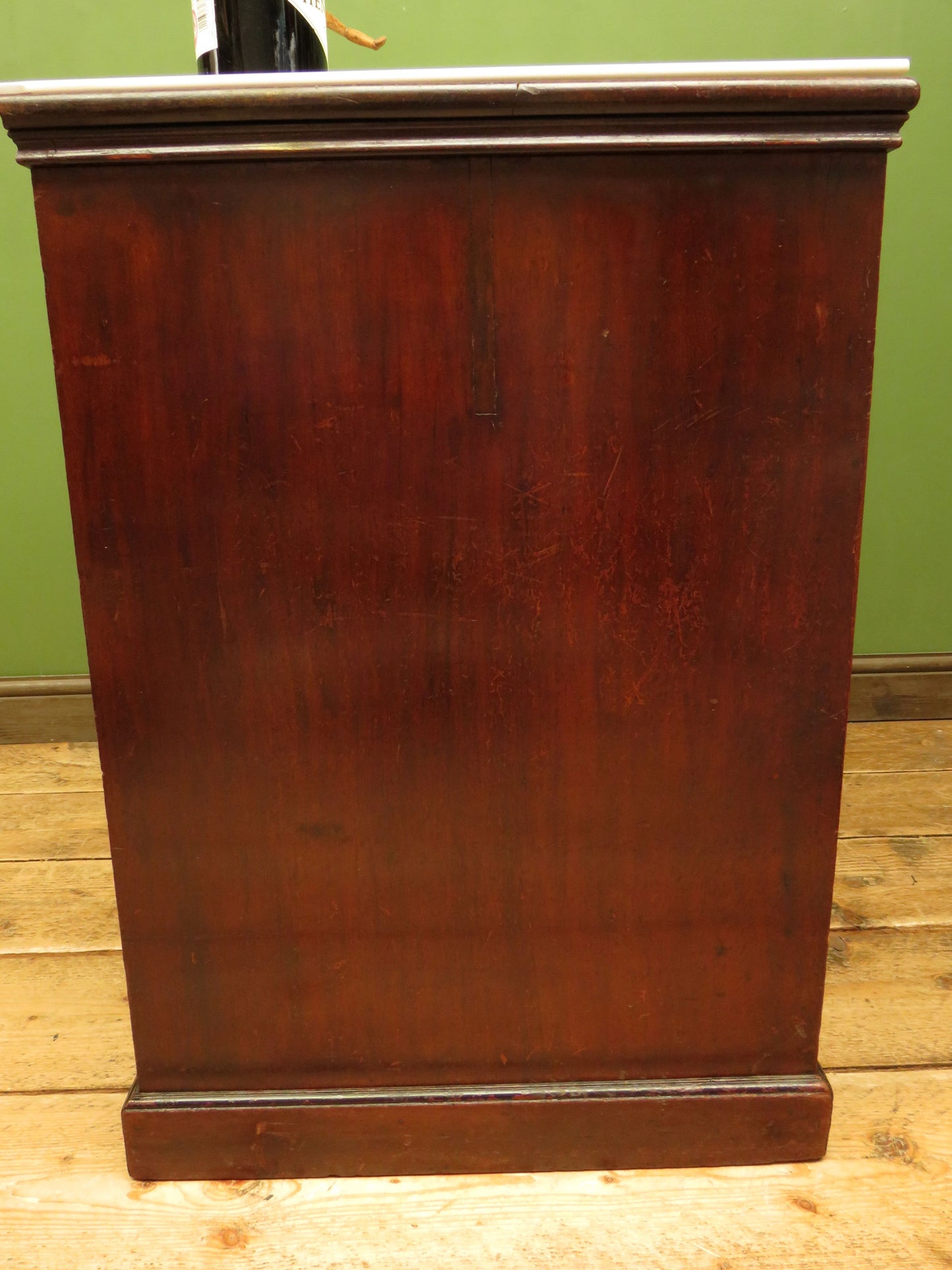 Victorian Mahogany Dentists Kneehole Work Chest With Opaque Glass Top