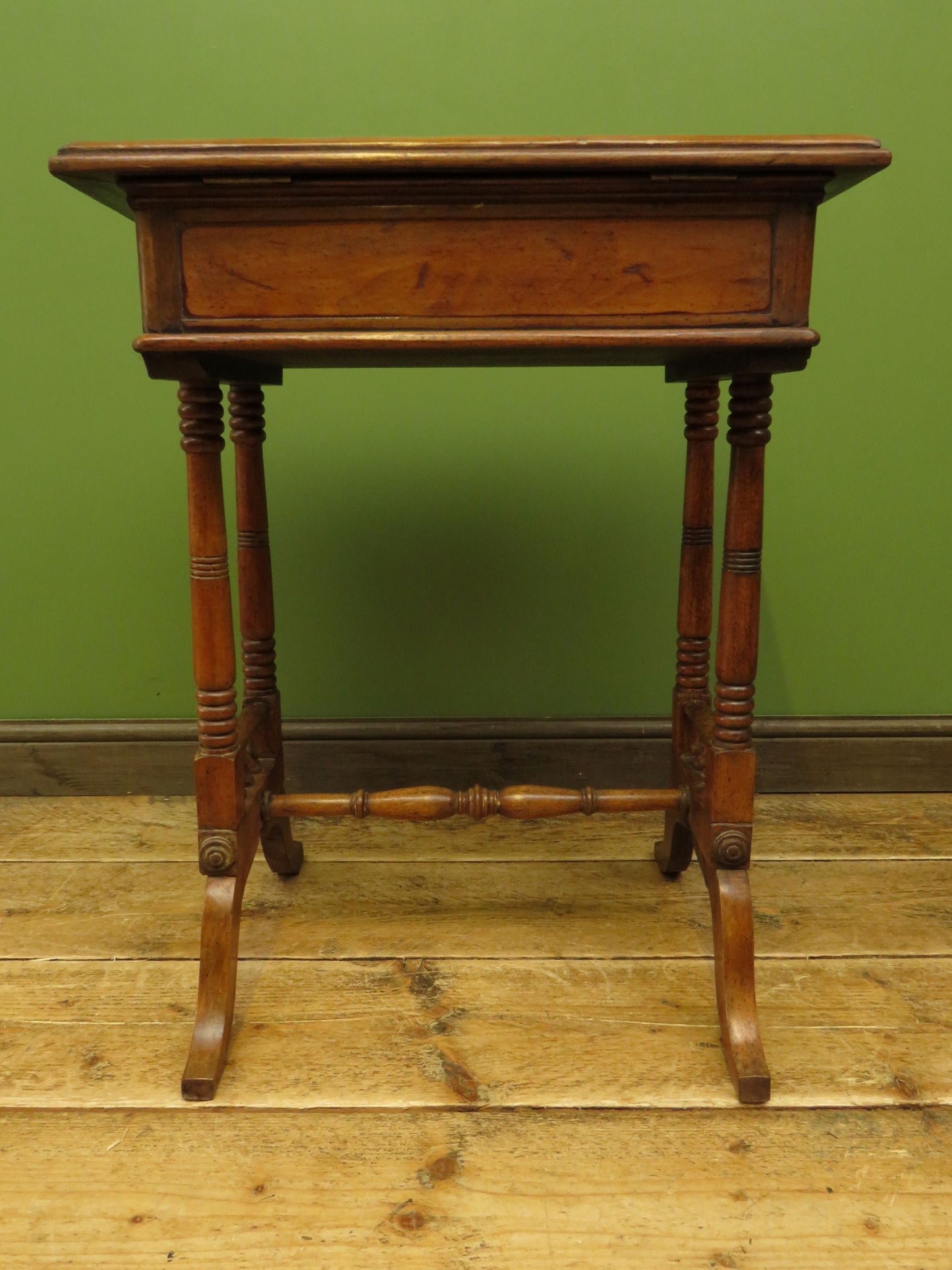 Trinity House Style Work Table with Inlaid Ship & signature H.Larsen, 1911