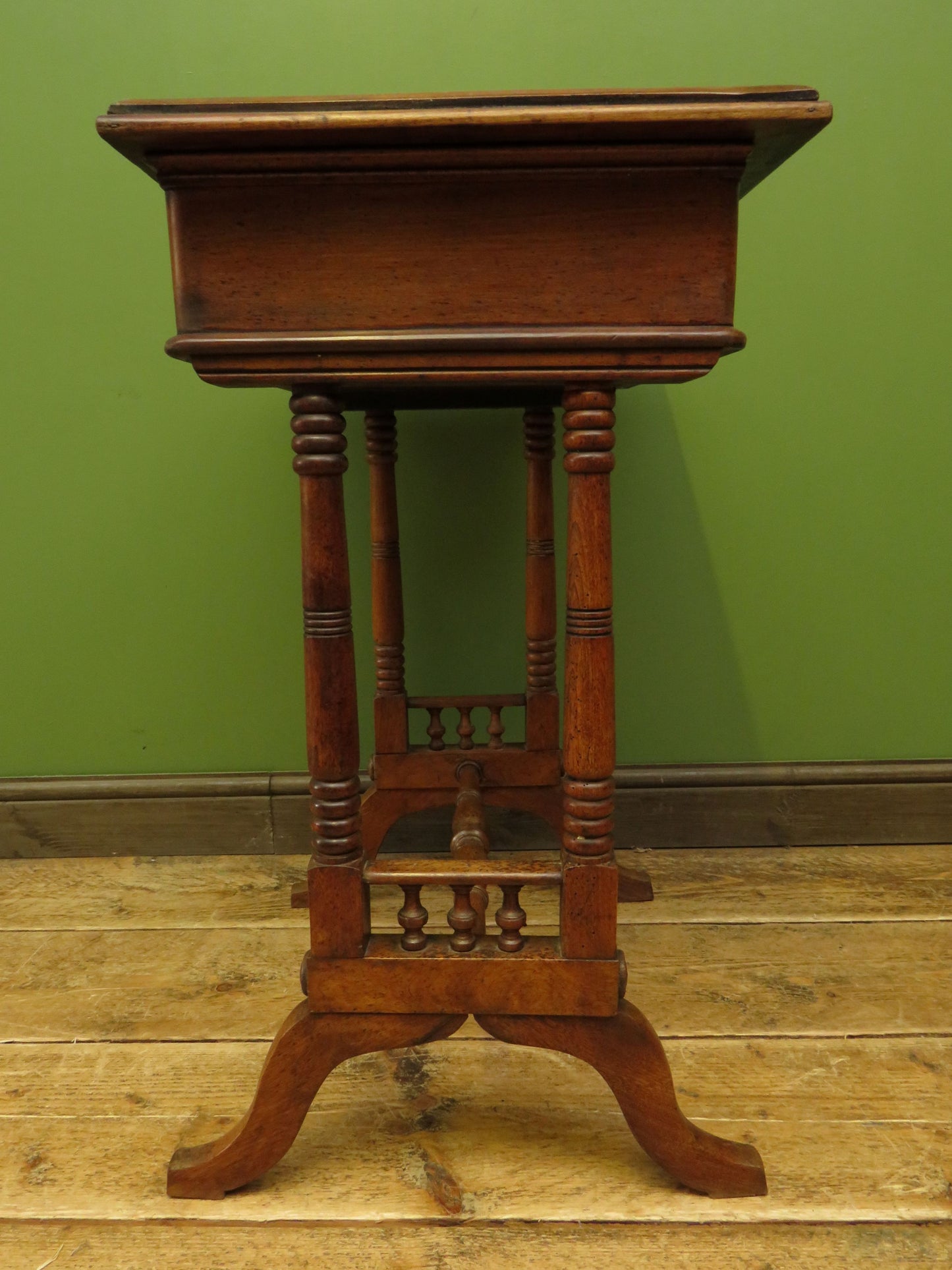 Trinity House Style Work Table with Inlaid Ship & signature H.Larsen, 1911