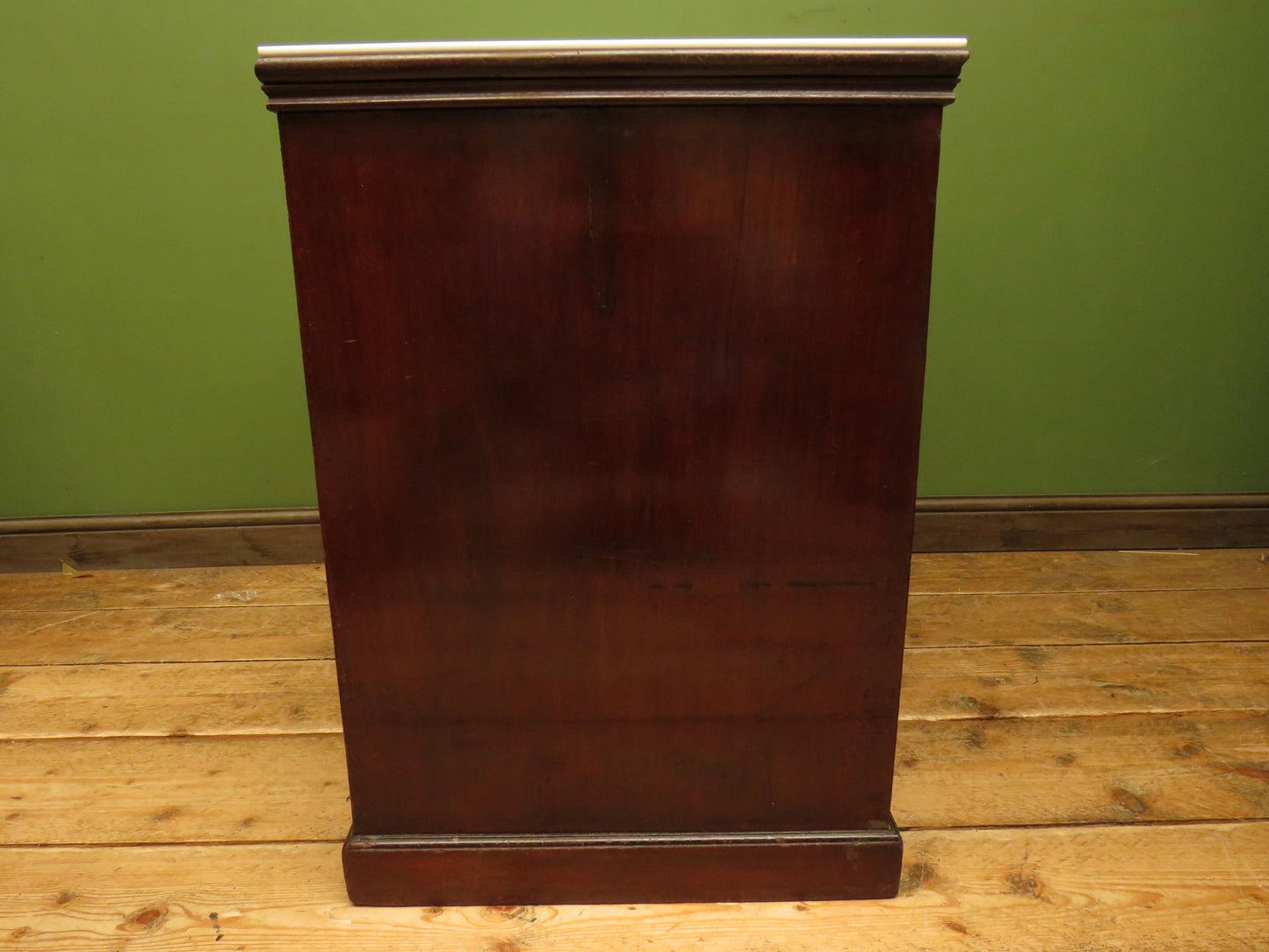 Victorian Mahogany Dentists Kneehole Work Chest With Opaque Glass Top