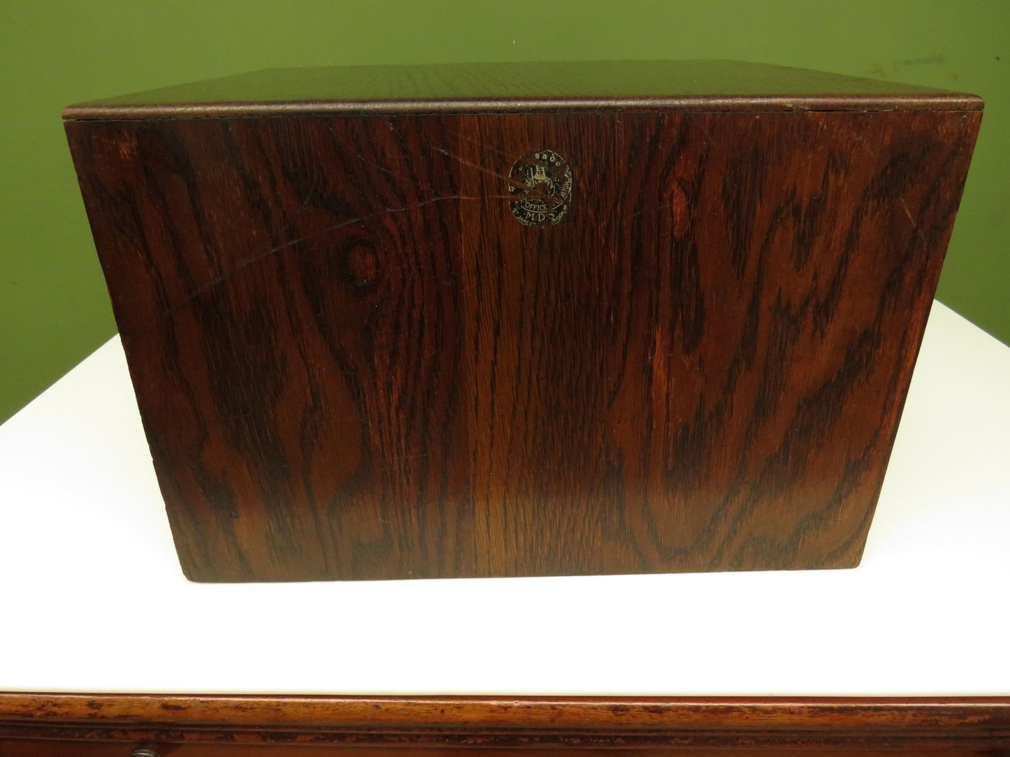 Vintage Oak Table Top Index Drawers by Crusader