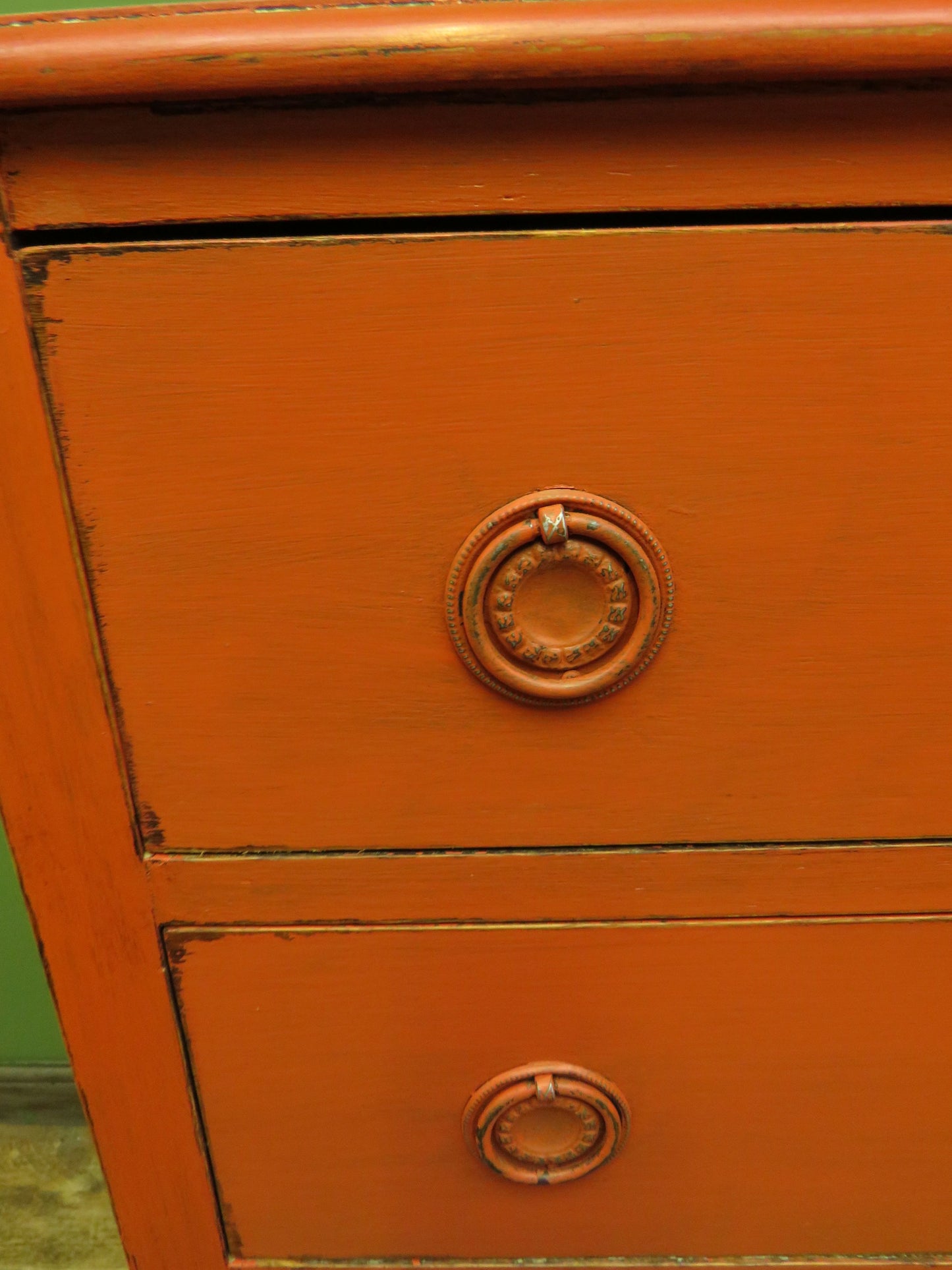 Mid Century Bohemian Painted Chest of Six Drawers