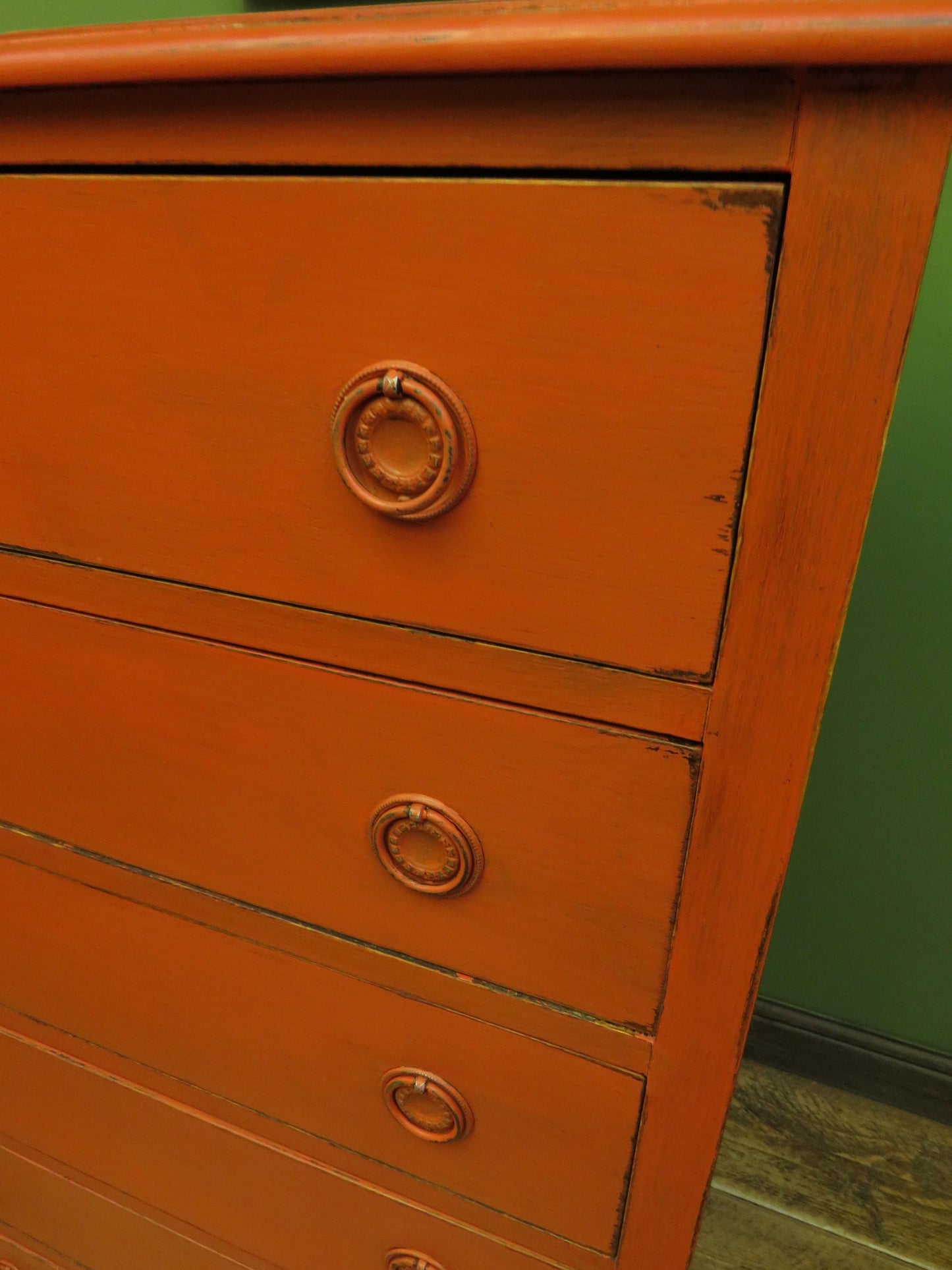 Mid Century Bohemian Painted Chest of Six Drawers