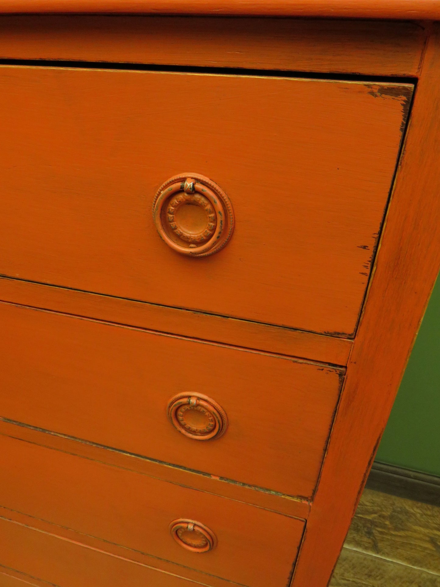 Mid Century Bohemian Painted Chest of Six Drawers