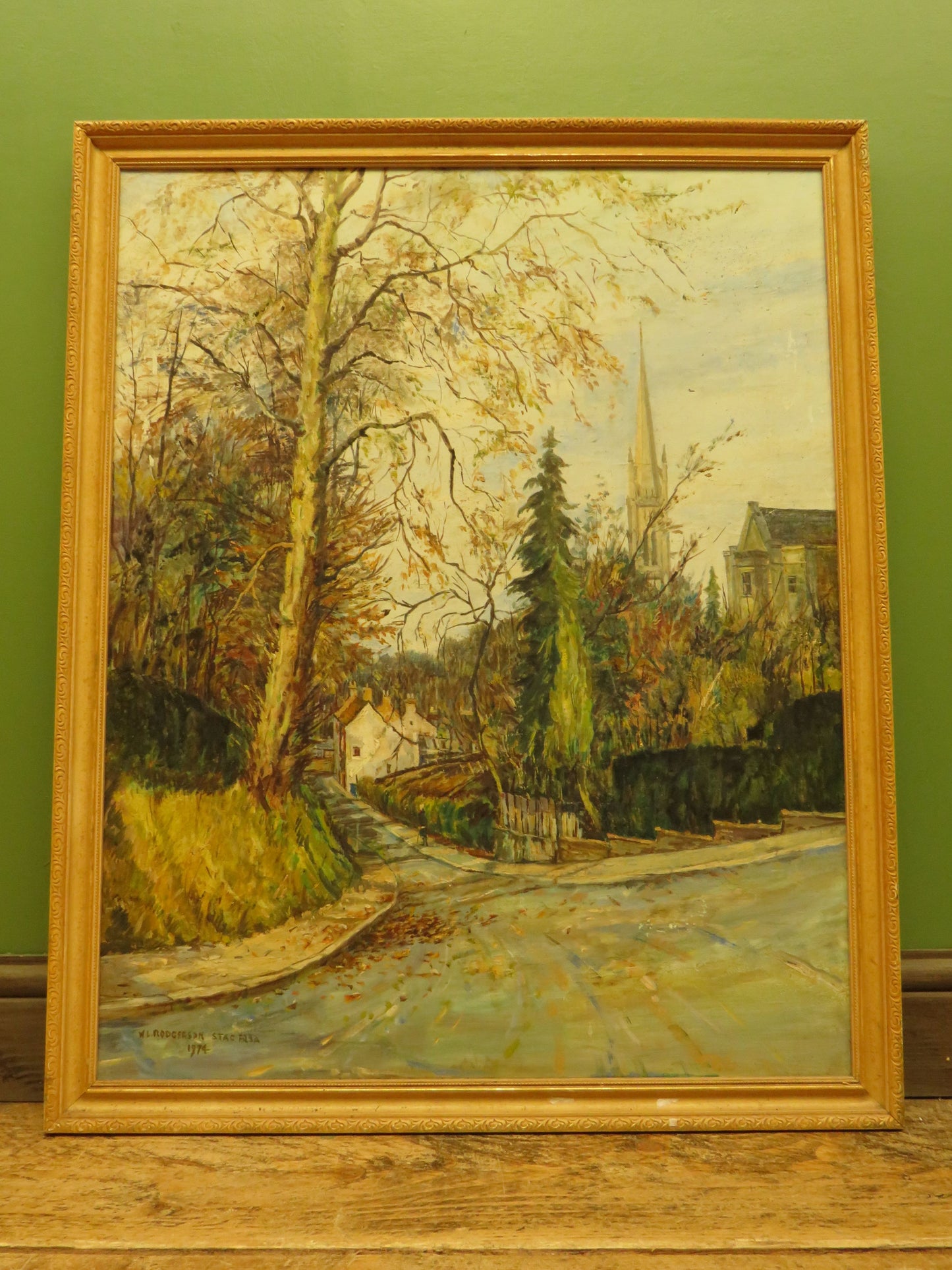 W.L.Rodgerson 20th Century Oil Painting of an Autumn scene - signed and dated