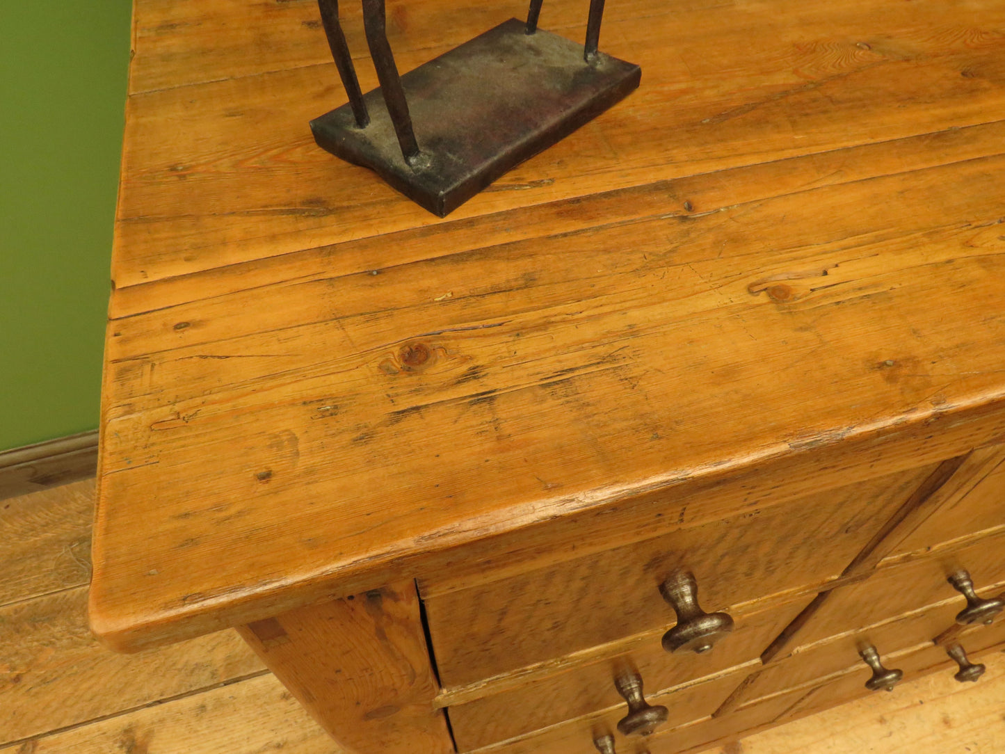 Large Handmade Upcycled Reclaimed Pine Bank of Drawers storage unit