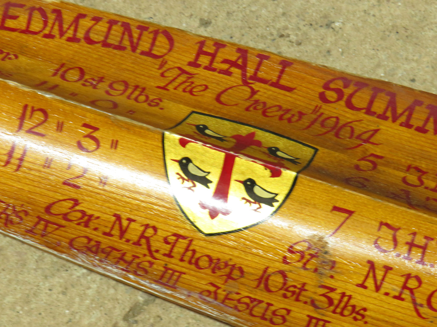Vintage Oxford Trophy Oar St Edmund Hall Summer Eight 1964 in original condition