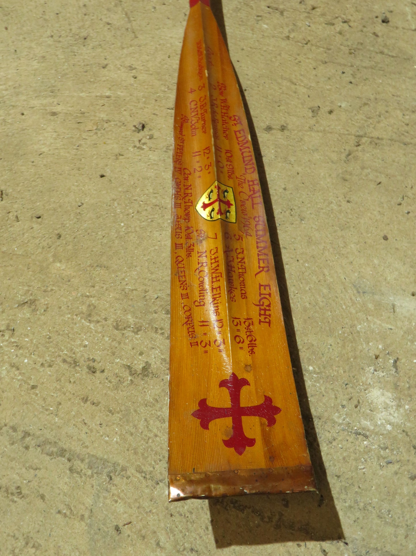 Vintage Oxford Trophy Oar St Edmund Hall Summer Eight 1964 in original condition