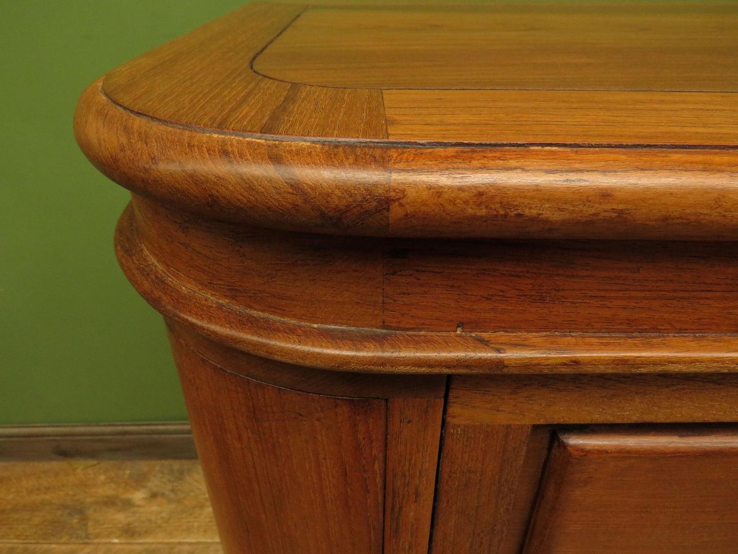 Oriental Hardwood Cocktail Cabinet with Bow Front & Carvings