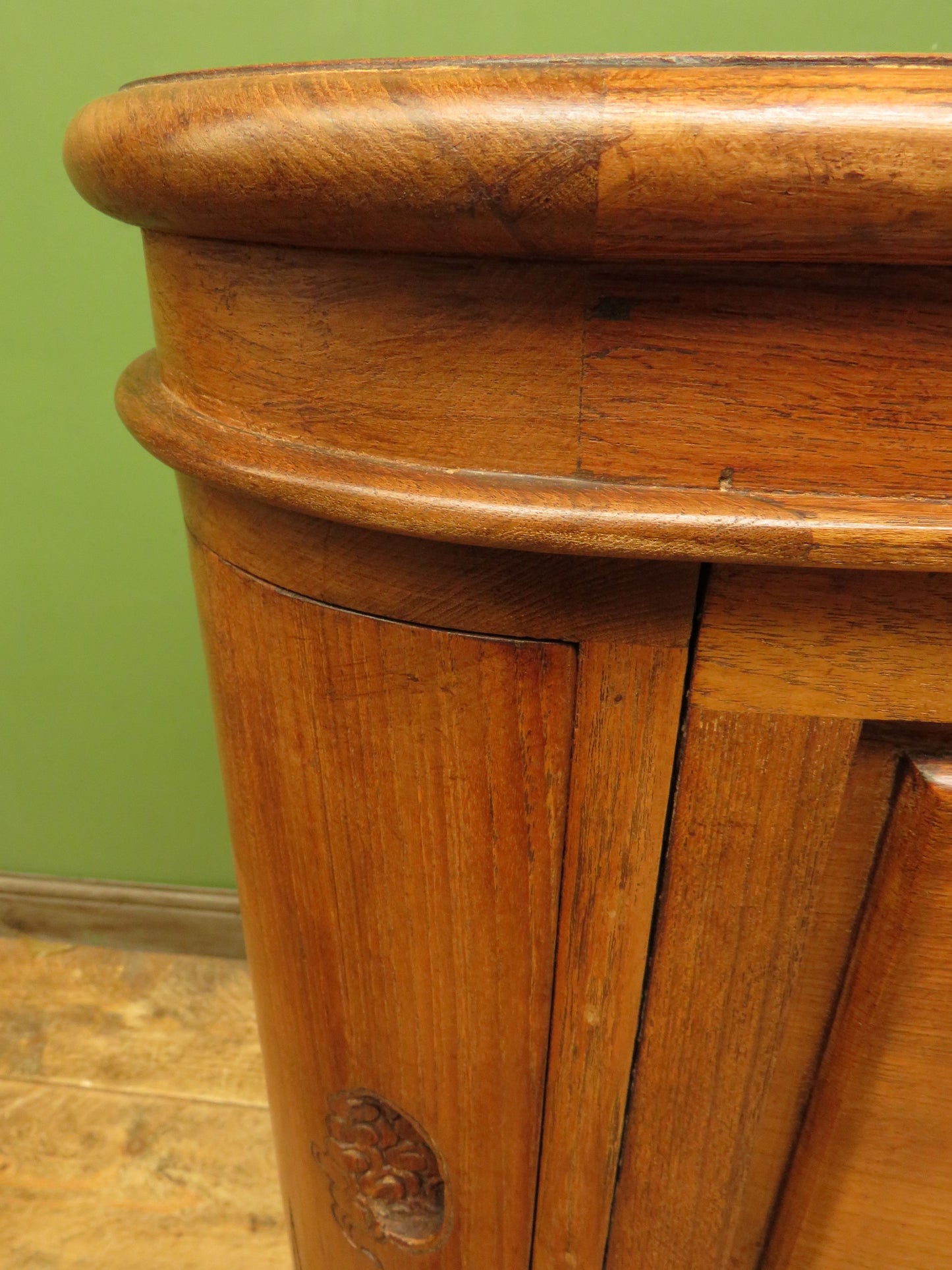 Oriental Hardwood Cocktail Cabinet with Bow Front & Carvings