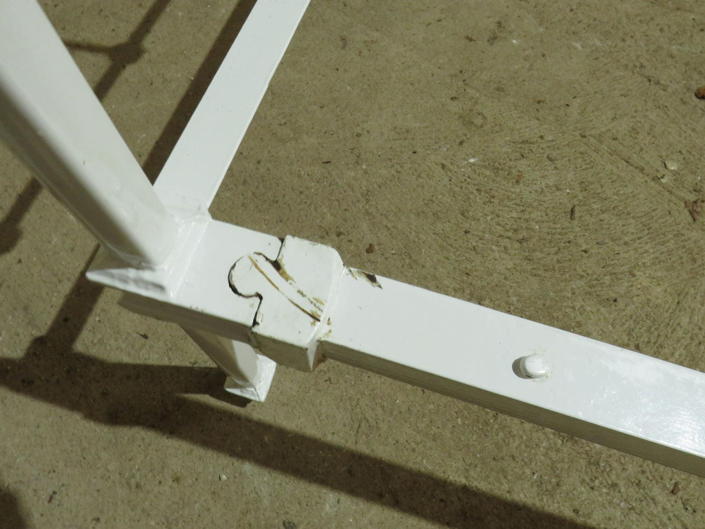 Antique French Enamelled Cast Iron and Brass Double Bed