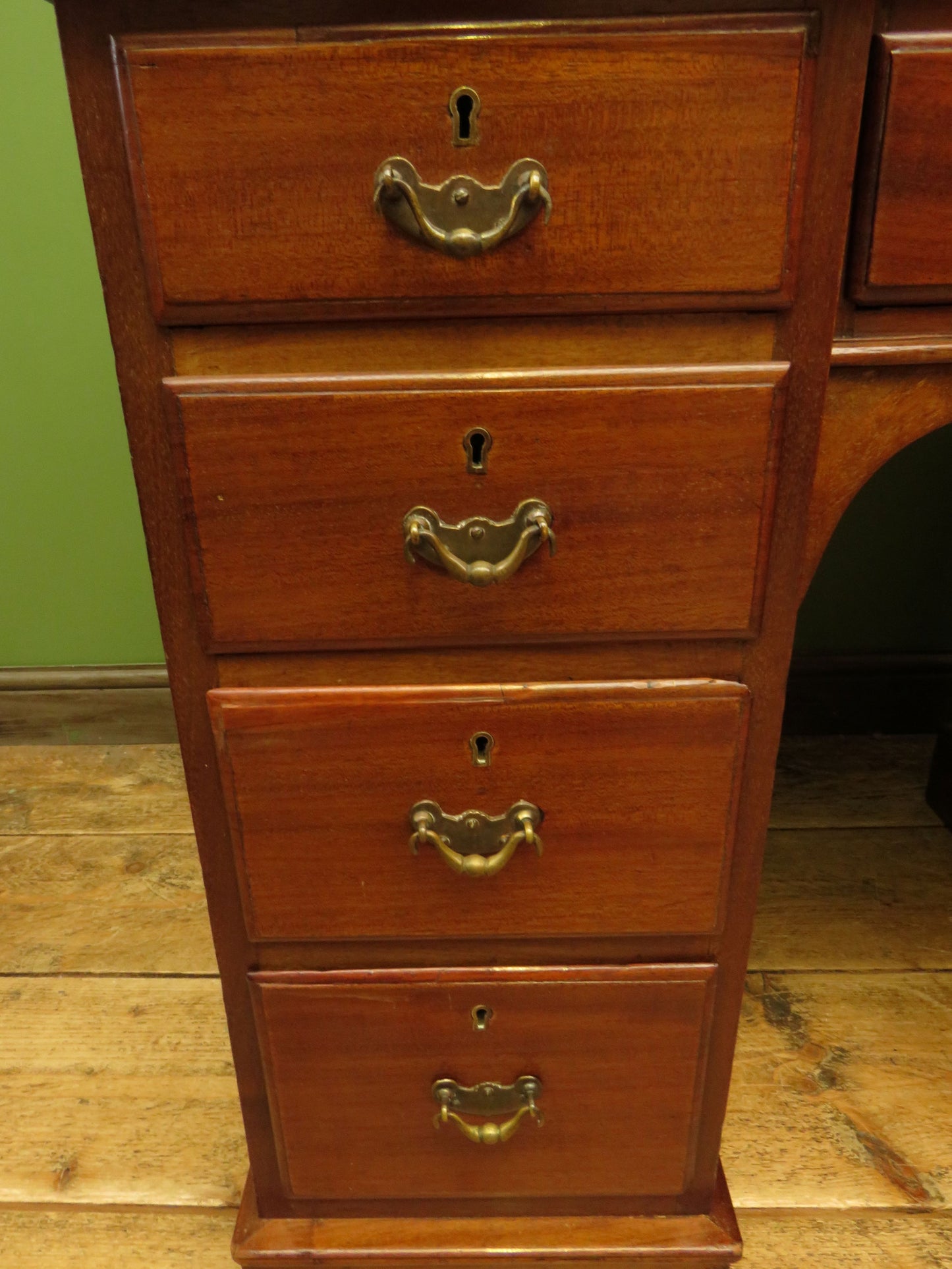 Antique Desk with Leather top and chair
