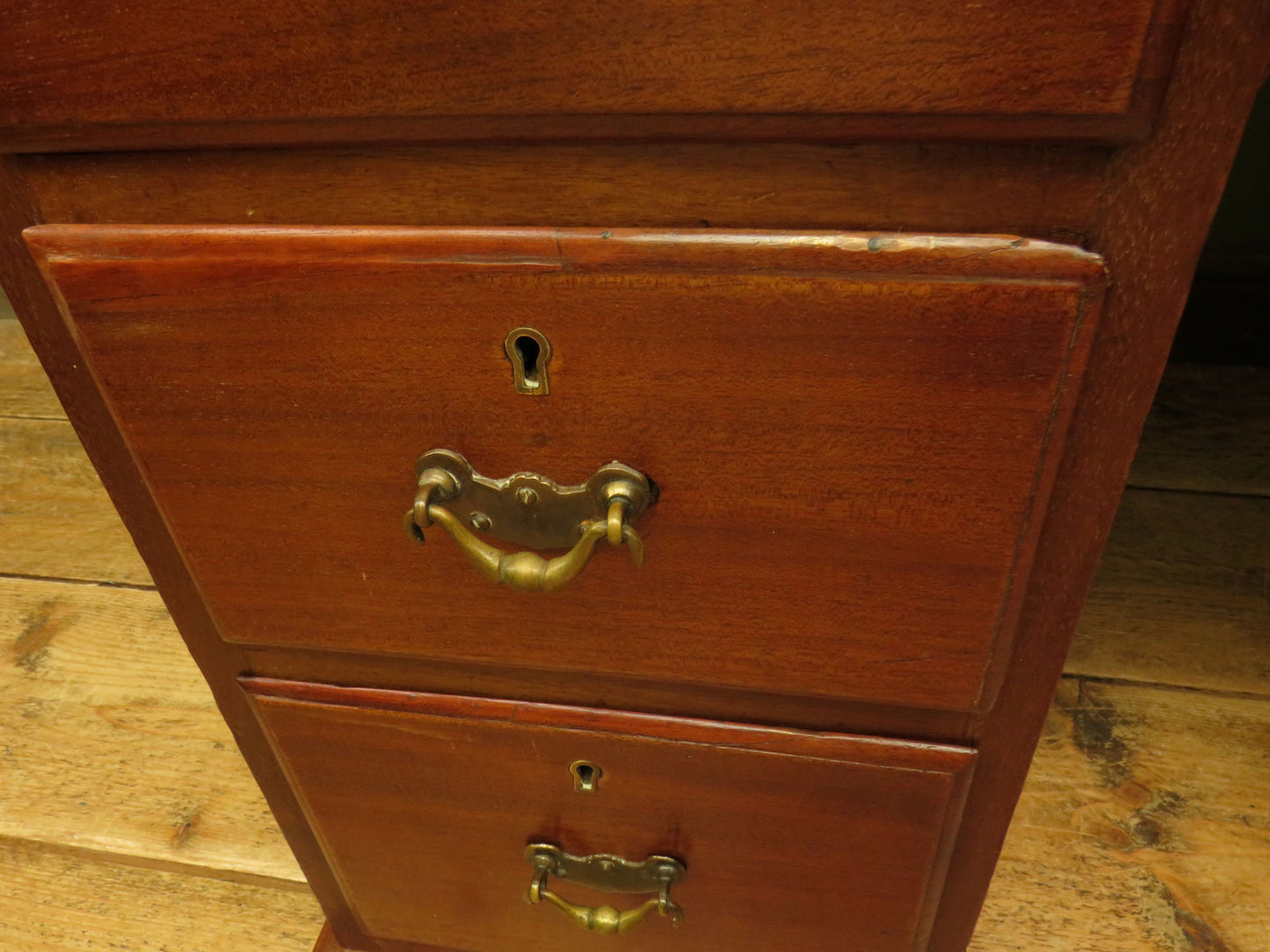 Antique Desk with Leather top and chair